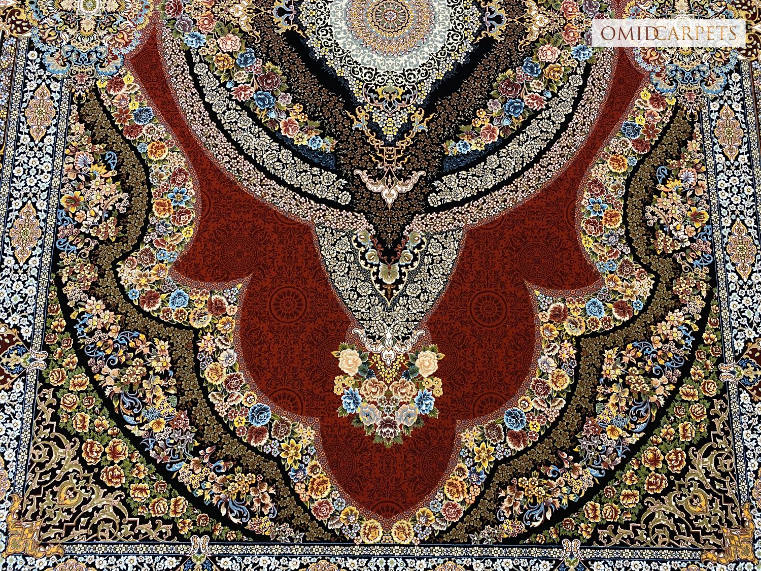 قالین 1200 شانه * Rood Tapijt Laagpolig Klassiek Vloerkleed - Omid Premium Classic Hand Look - 3 Miljoen punten/m²