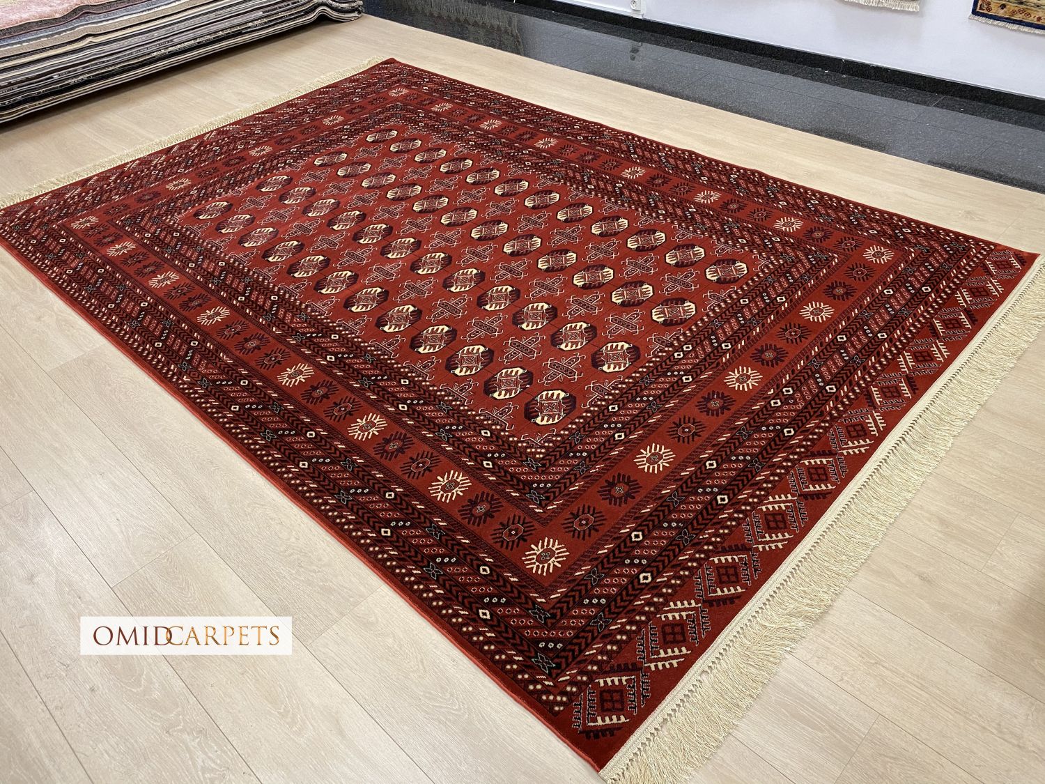 Rood Tapijt Laagpolig Klassiek Vloerkleed - Omid Premium Classic Hand Look - 1,5 Miljoen punten/m²