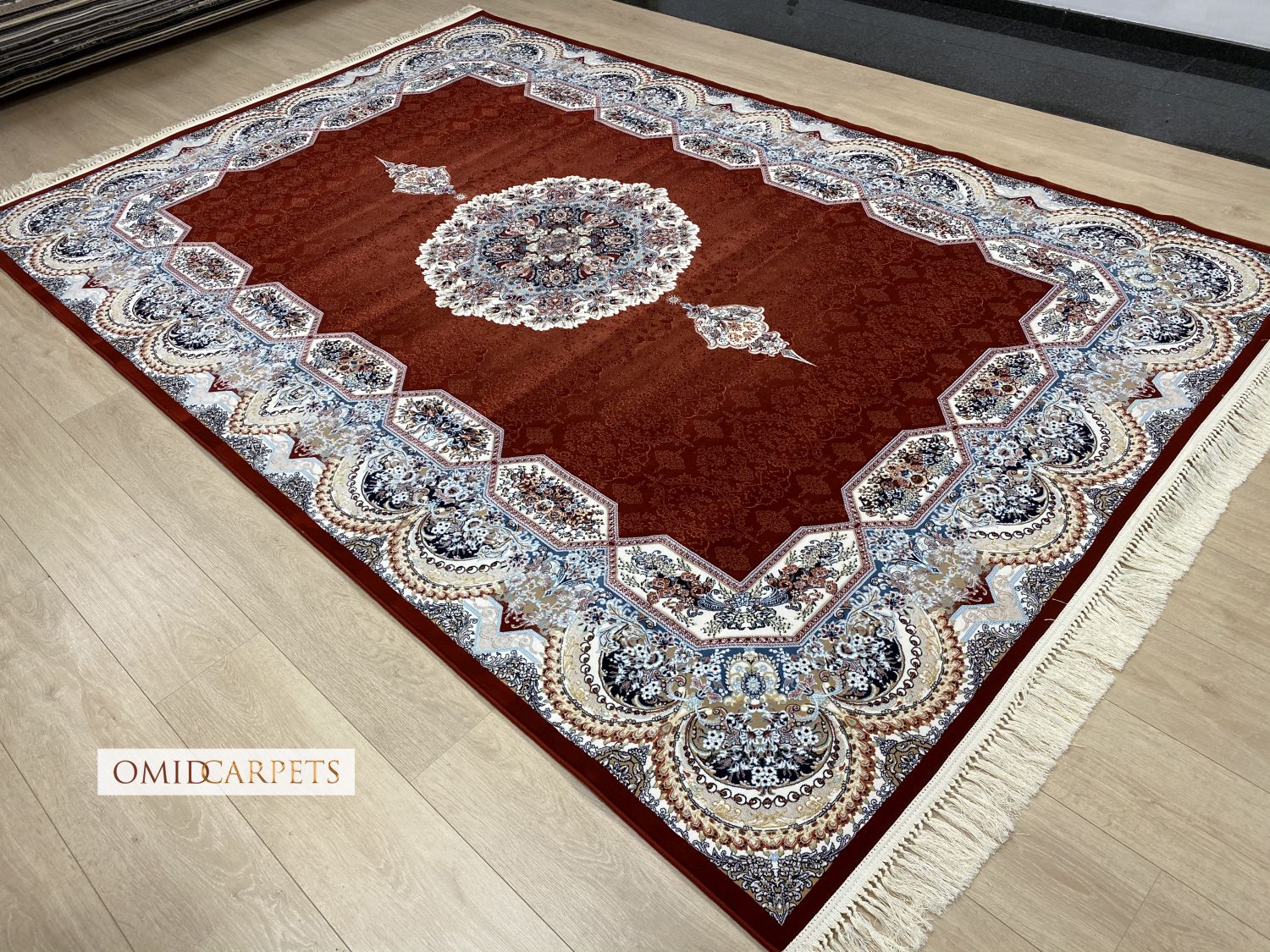 Rood Tapijt Laagpolig Klassiek Vloerkleed - Omid Premium Classic Hand Look - 3 Miljoen punten/m²