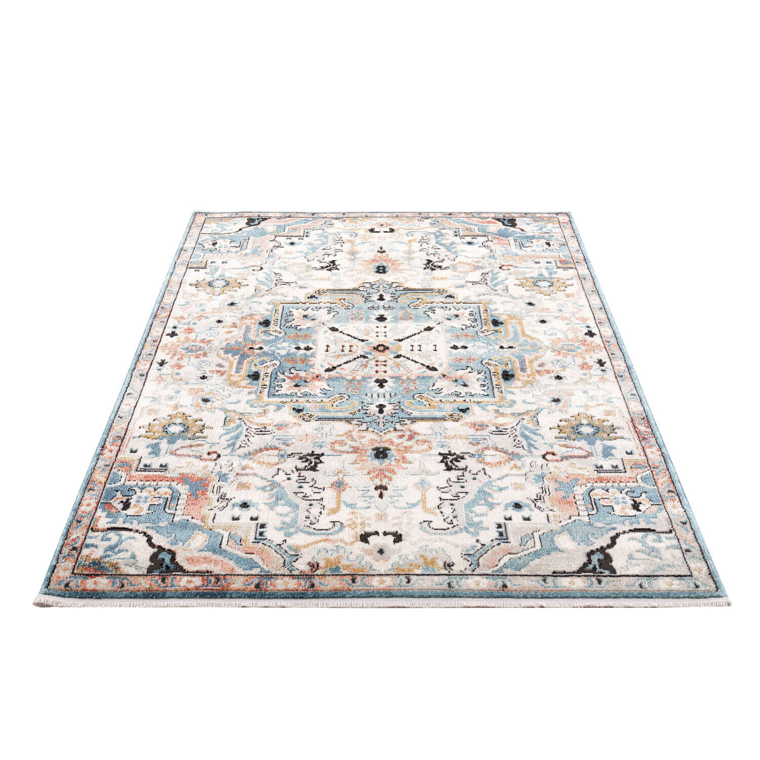 Blauw Tapijt Laagpolig Vintage Vloerkleed - Omid Vintage Lifestyle 2 - Omid Carpets