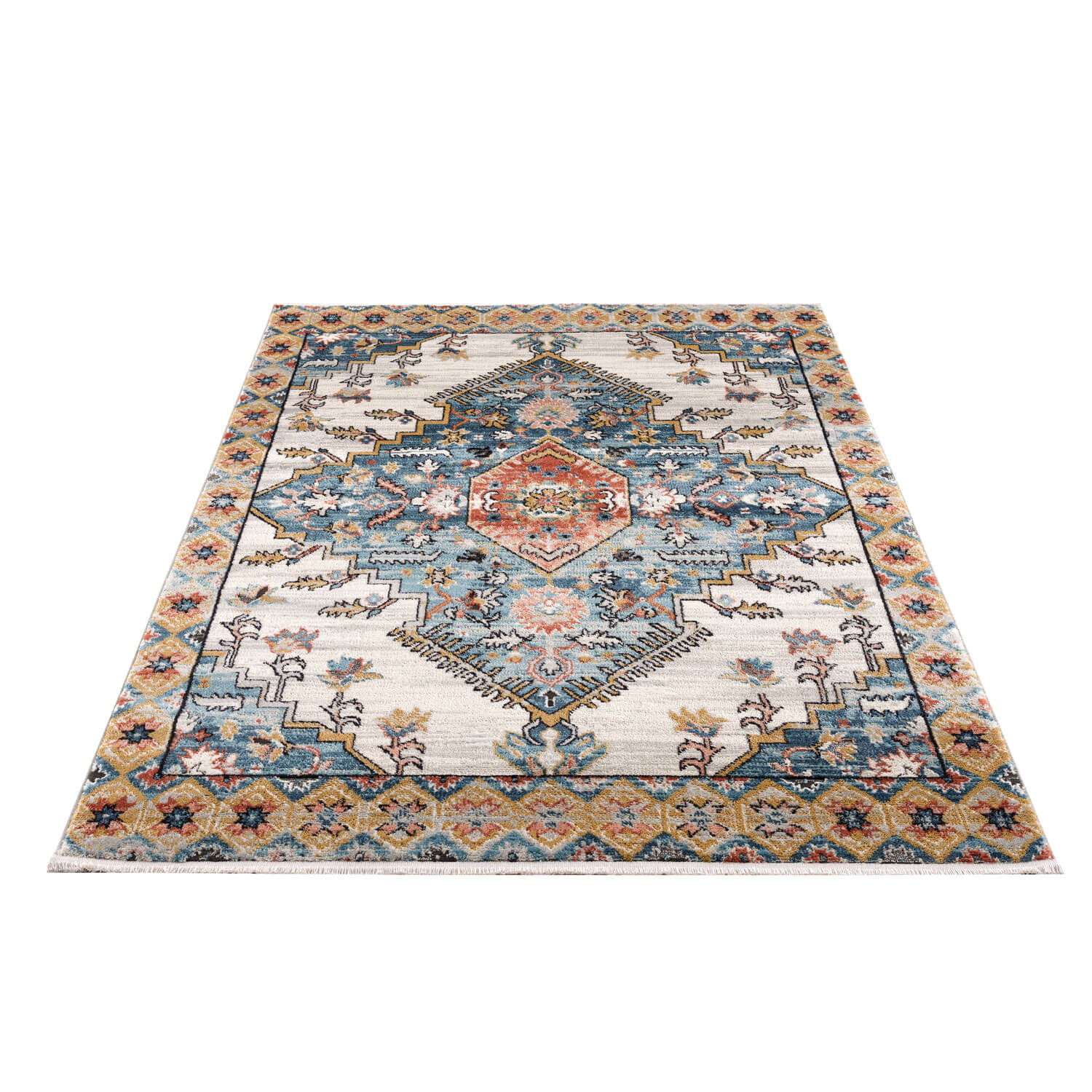 Blauw Tapijt Laagpolig Vintage Vloerkleed - Omid Vintage Lifestyle 3 - Omid Carpets