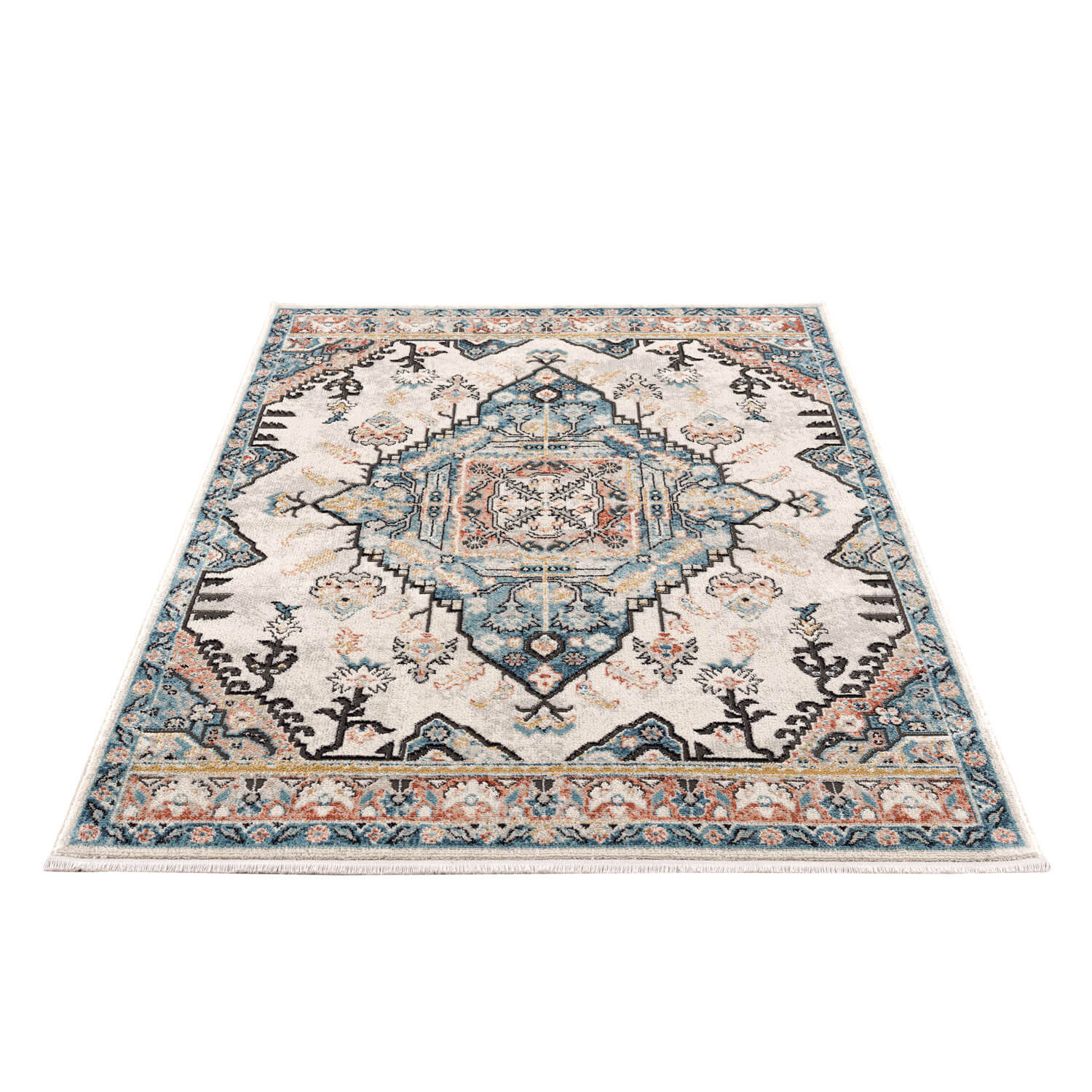 Blauw Tapijt Laagpolig Vintage Vloerkleed - Omid Vintage Lifestyle 5 - Omid Carpets