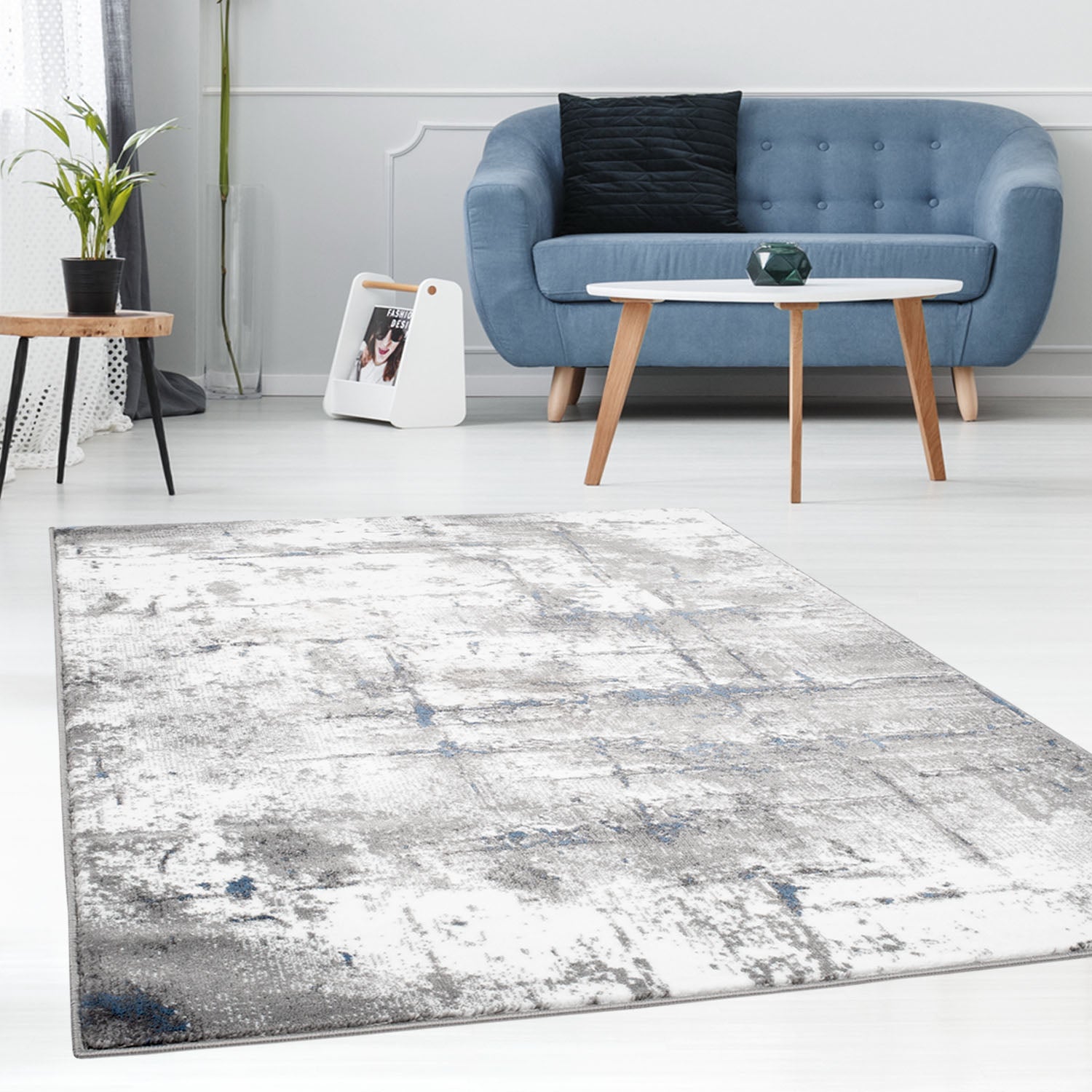 Tapijt Omid Spring Laagpolig Vloerkleed Abstract Grijstinten - Omid Carpets