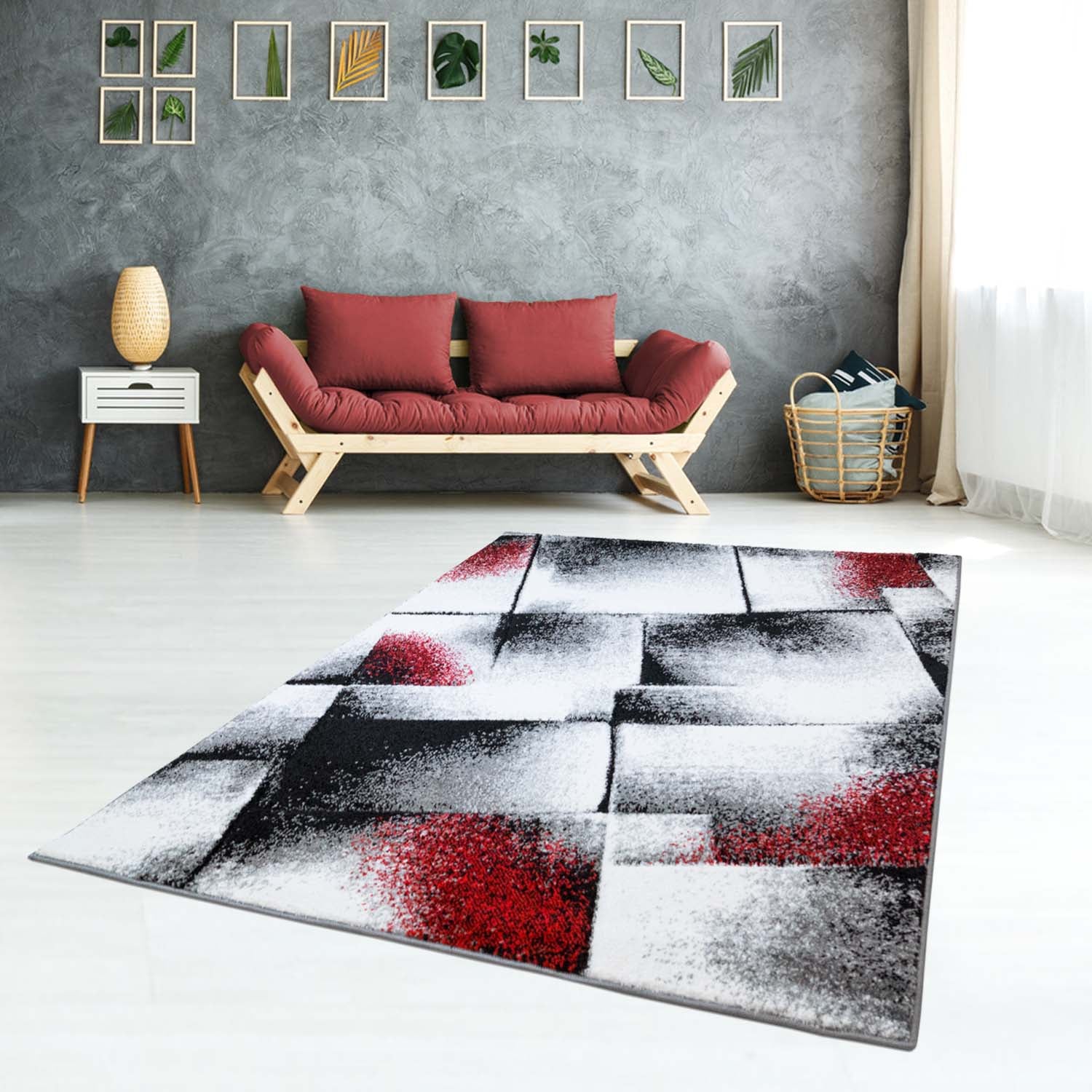 Tapijt Omid Geo Vloerkleed Rood - Omid Carpets