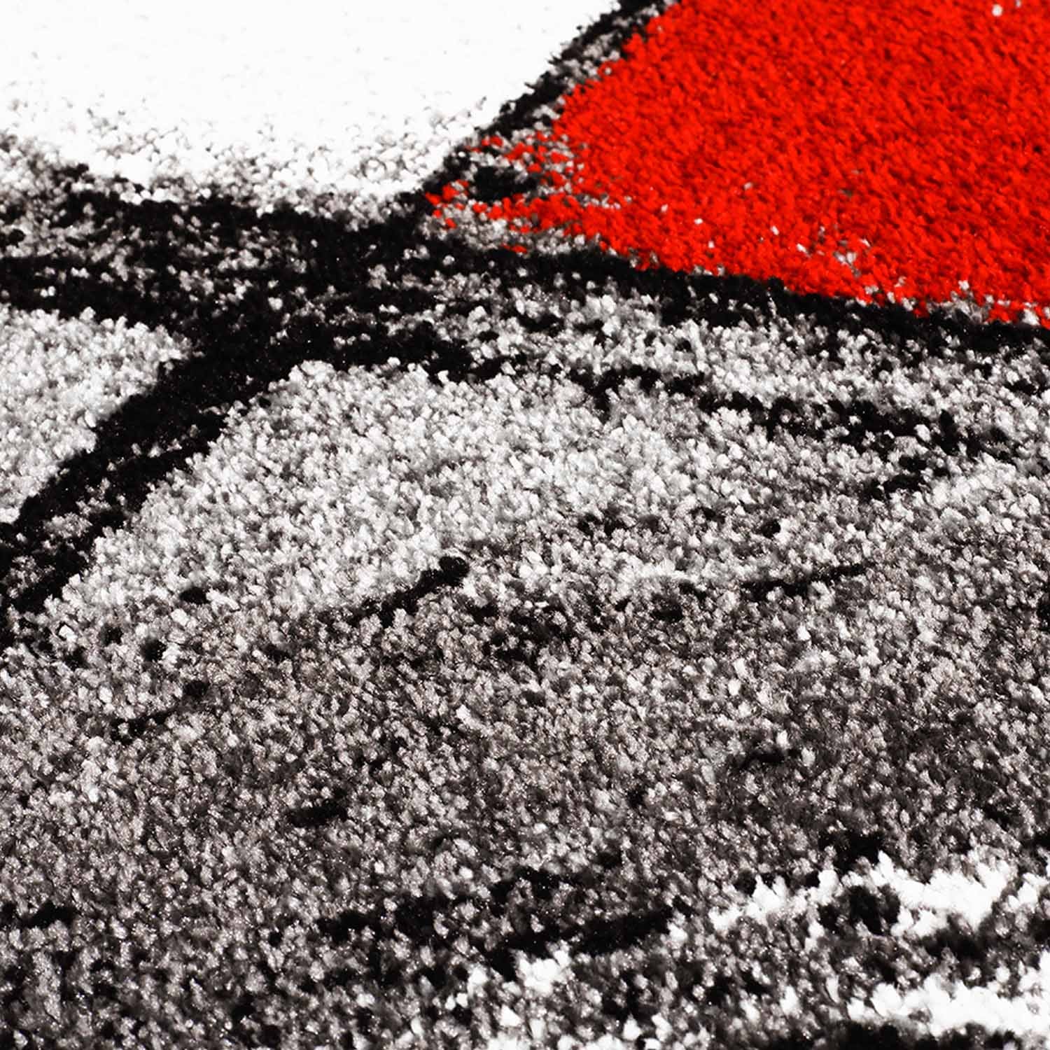 Rood Tapijt Laagpolig Vloerkleed Omid Art - Red Architecture - Omid Carpets