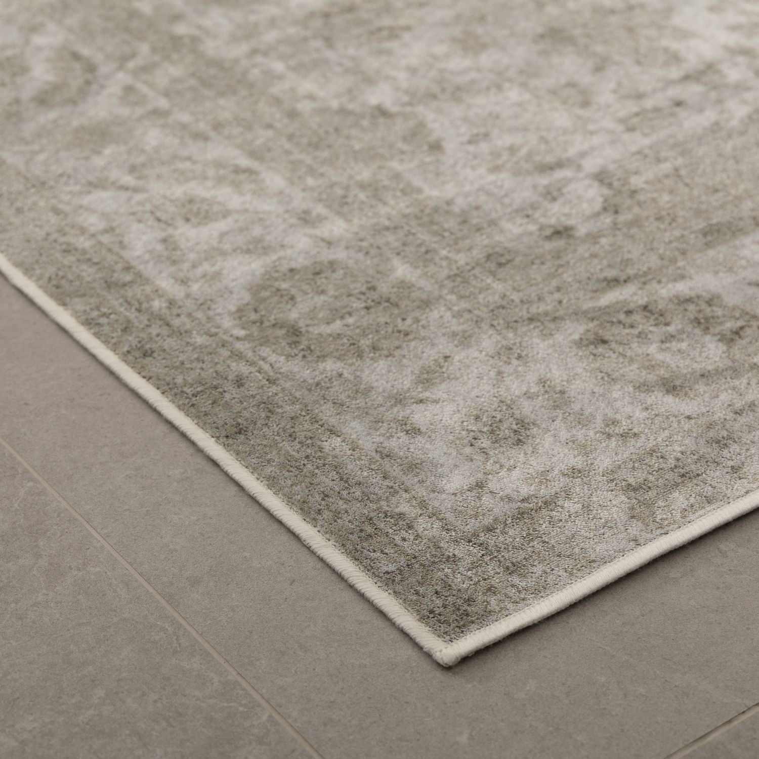 Dun Vloerkleed met Anti-Slip Grijs Laagpolig Tapijt Omid Vintage