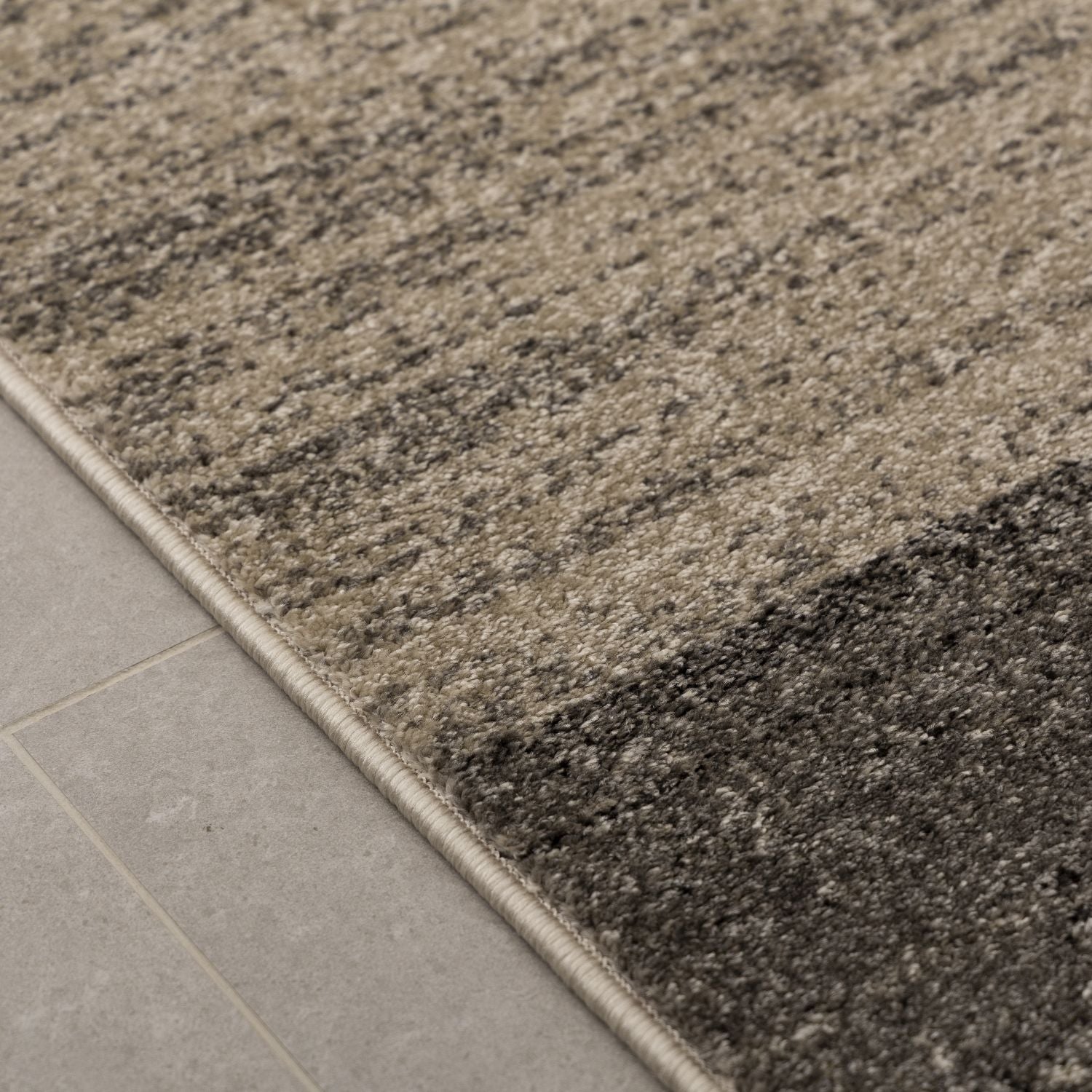 Beige met Grijs Tapijt Laagpolig Vloerkleed Omid Belgian Design