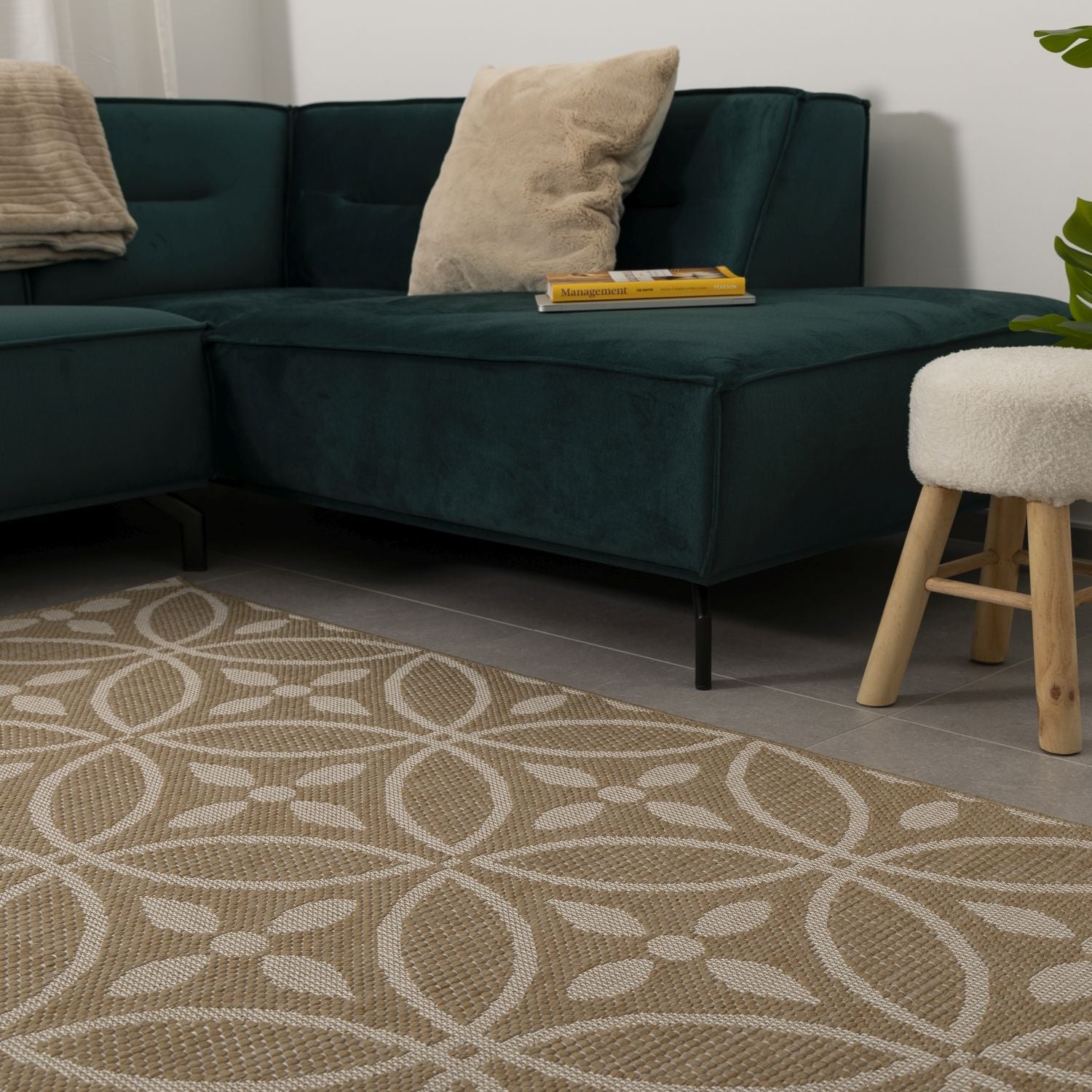 Vloerkleed Buiten - Buitenkleed Laagpolig Beige Vloerkleed Omid Outdoor Tapijt