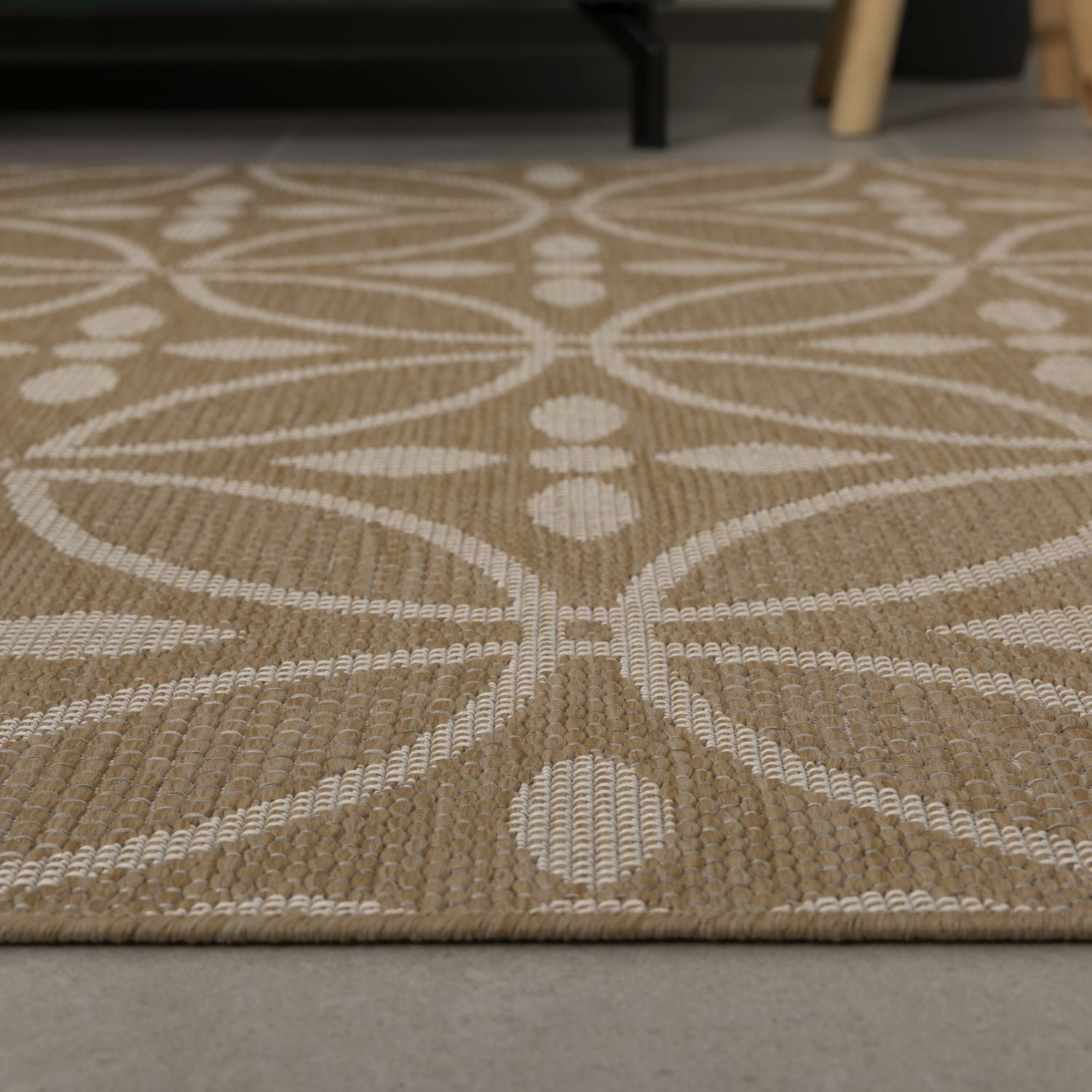 Vloerkleed Buiten - Buitenkleed Laagpolig Beige Vloerkleed Omid Outdoor Tapijt