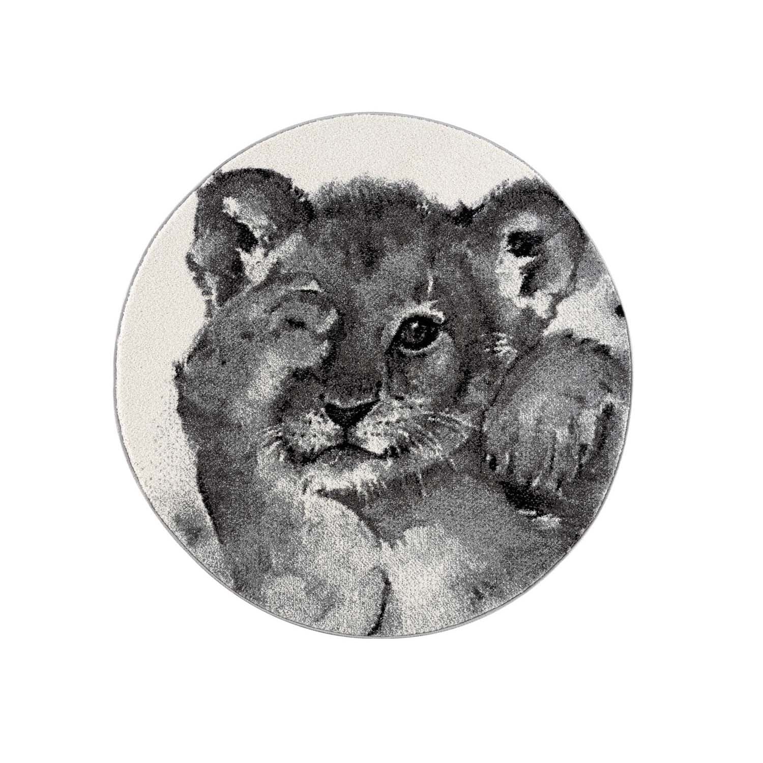 Kindertapijt Omid Leeuwtje Grijs Vloerkleed