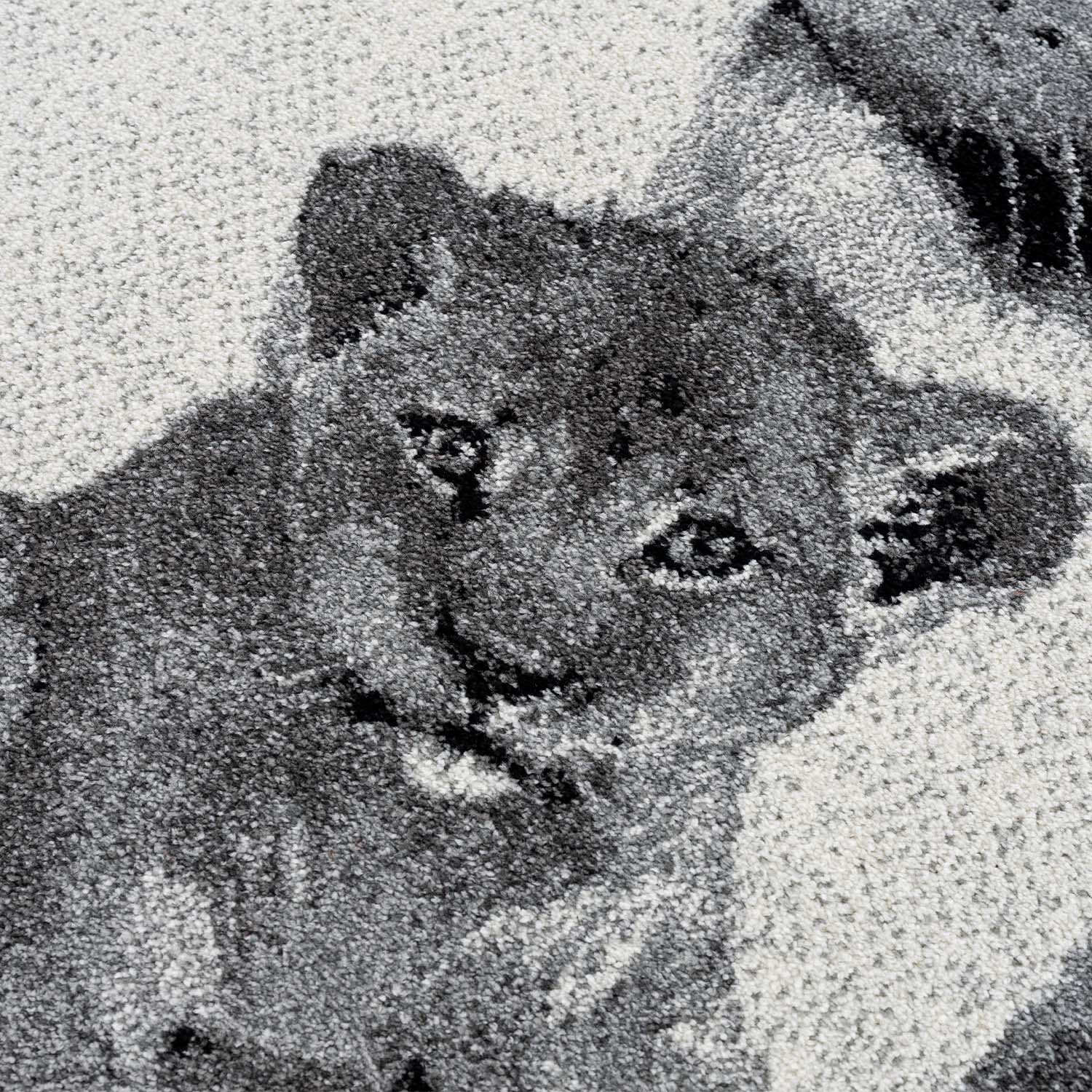 Kindertapijt Omid Leeuwtjes Grijs Vloerkleed