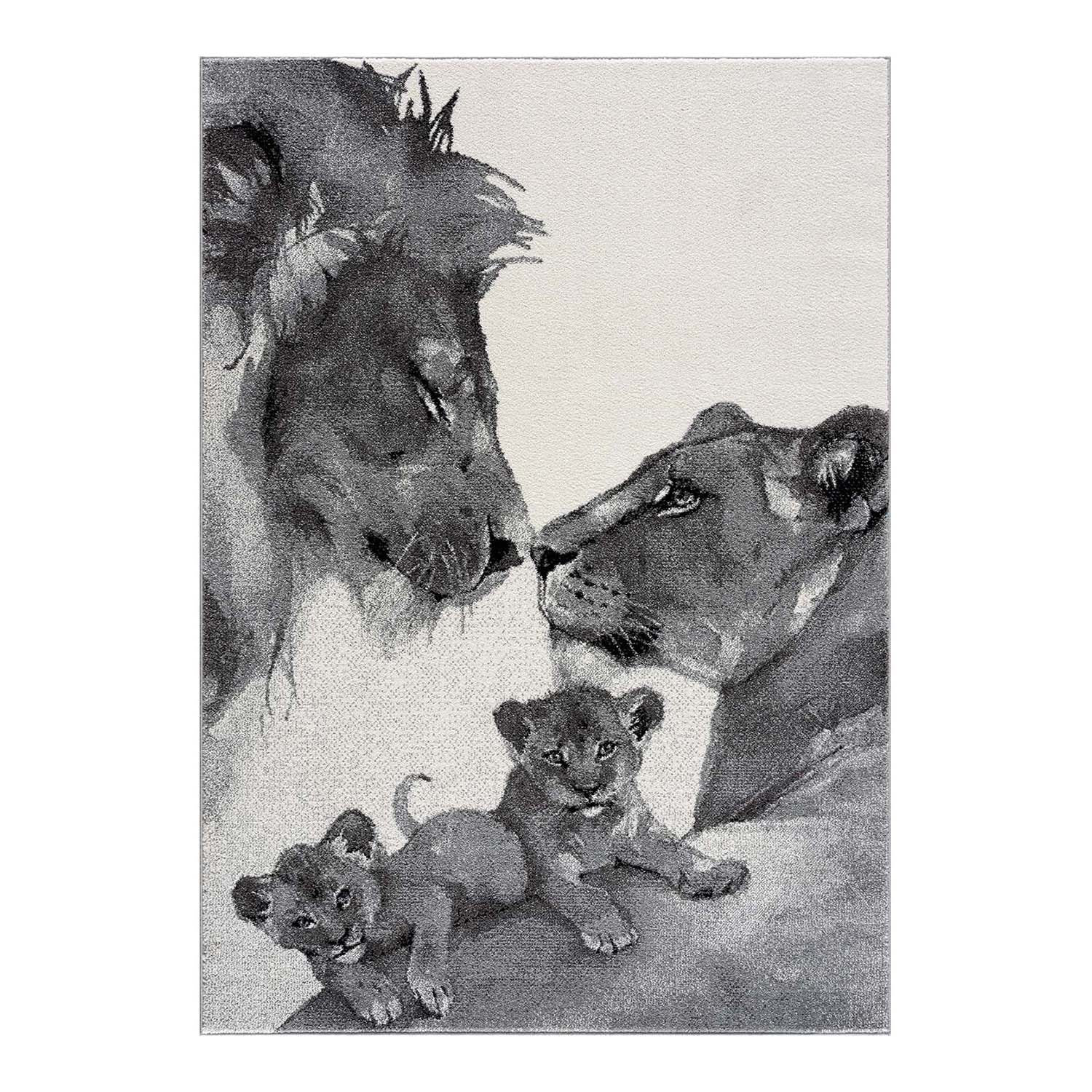 Kindertapijt Omid Leeuwtjes Grijs Vloerkleed