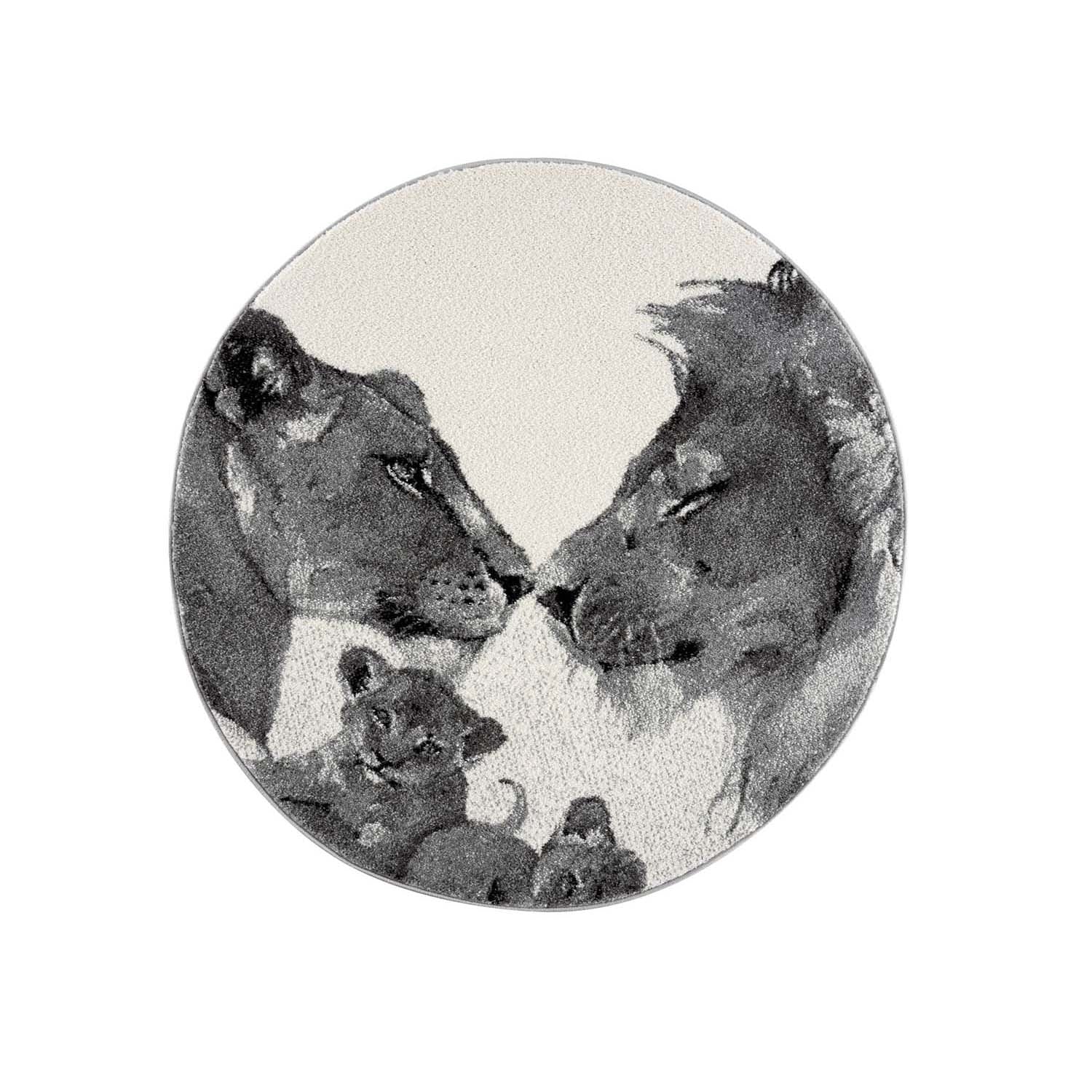 Kindertapijt Omid Leeuwtjes Grijs Vloerkleed