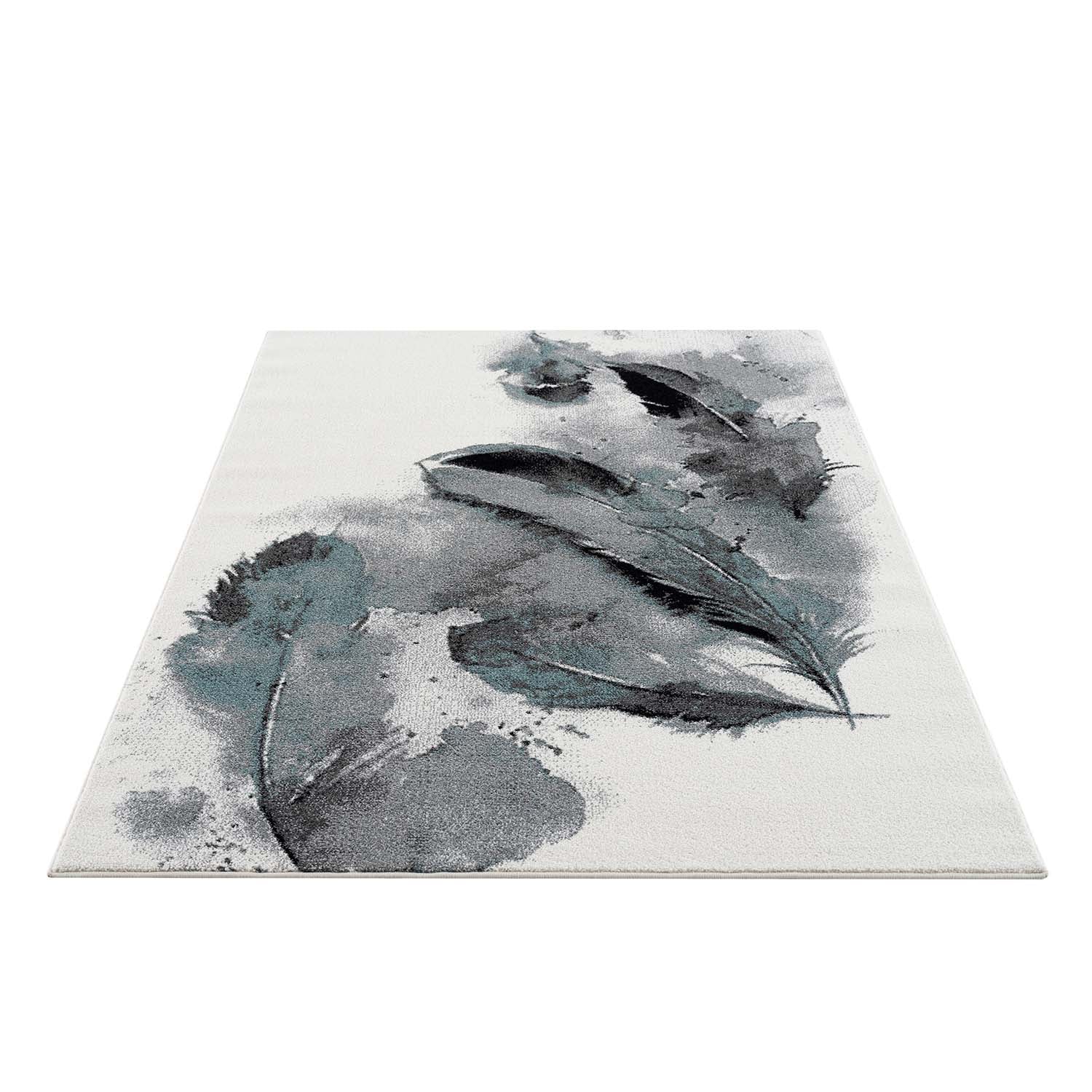 Kindertapijt Omid Veertjes Blauw Vloerkleed