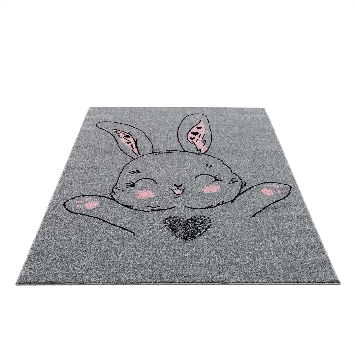 Kindertapijt Omid Konijntje Grijs Vloerkleed