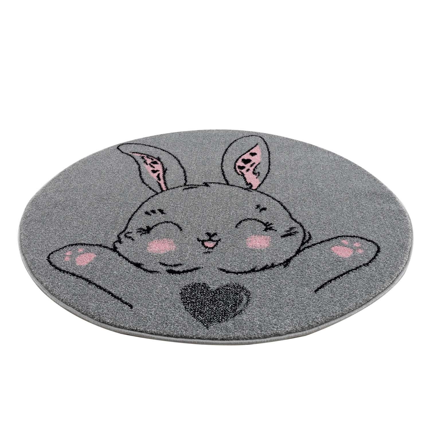 Kindertapijt Omid Konijntje Grijs Vloerkleed