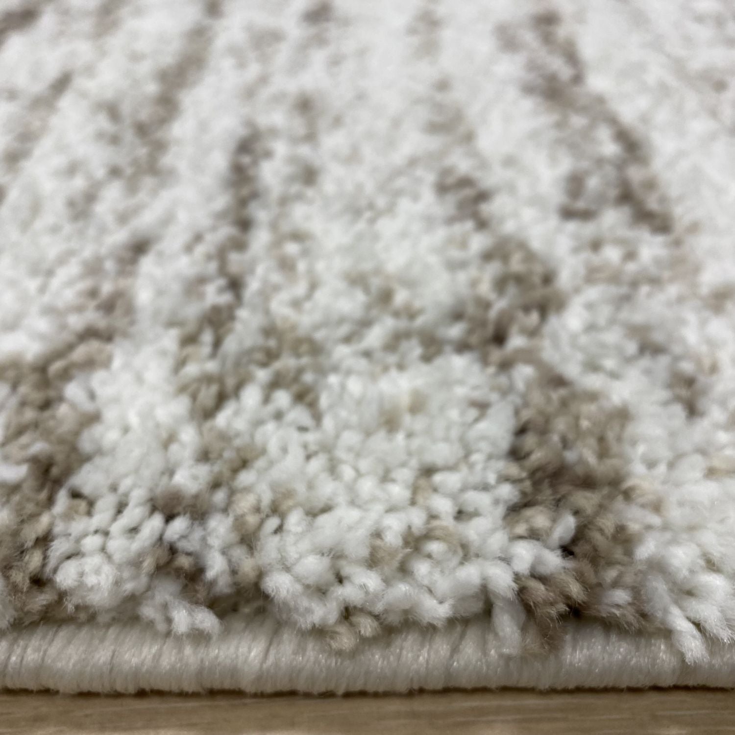Wit/Beige Tapijt Dik Laagpolig Vloerkleed Omid Belgian Luxury
