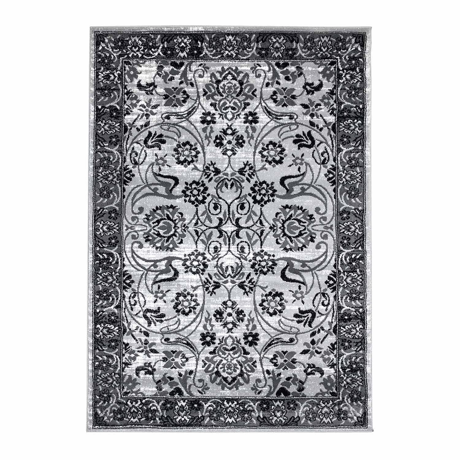 Tapijt Omid Grijstinten Abstract Vloerkleed 3 - Omid Carpets
