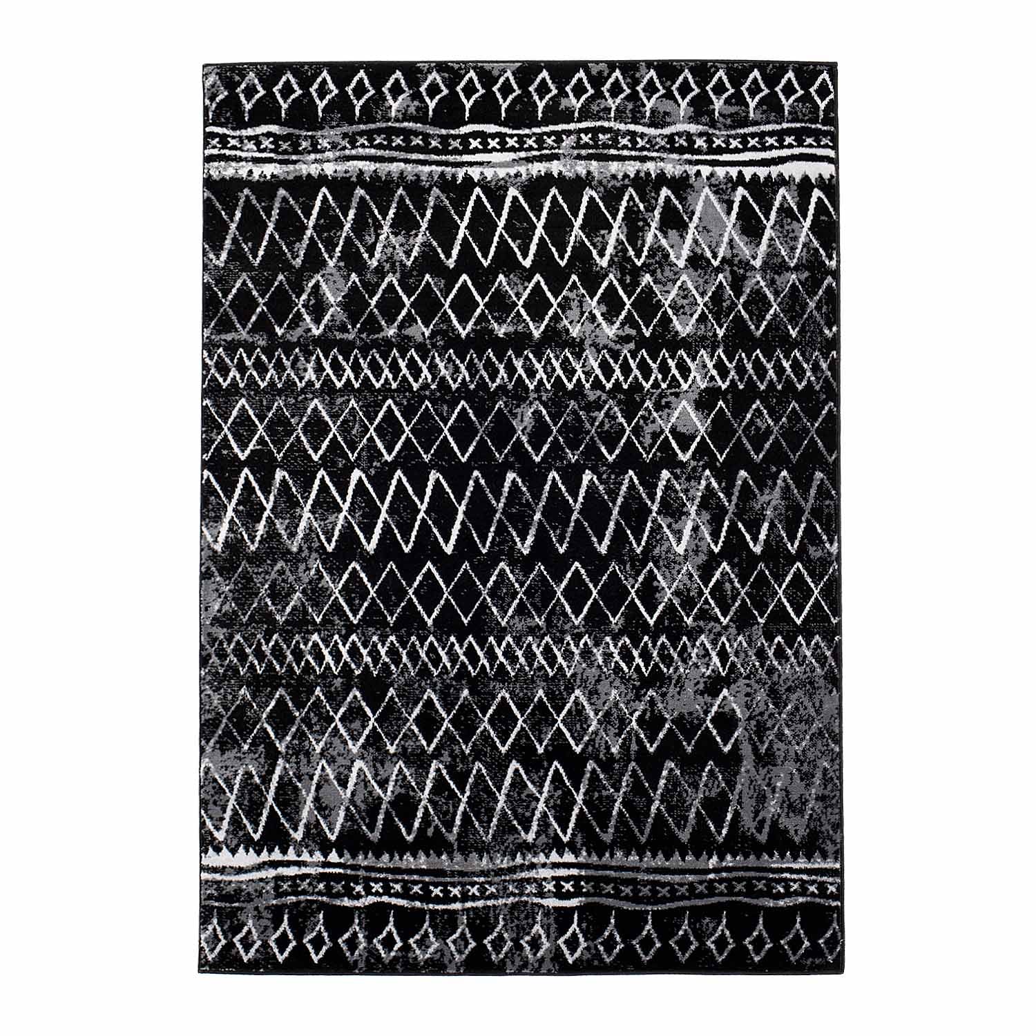 Tapijt Omid Grijstinten Abstract Vloerkleed 4 - Omid Carpets