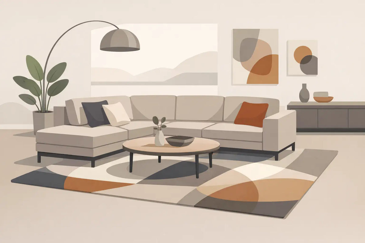 Moderne vloerkleden combineren met hoekbank