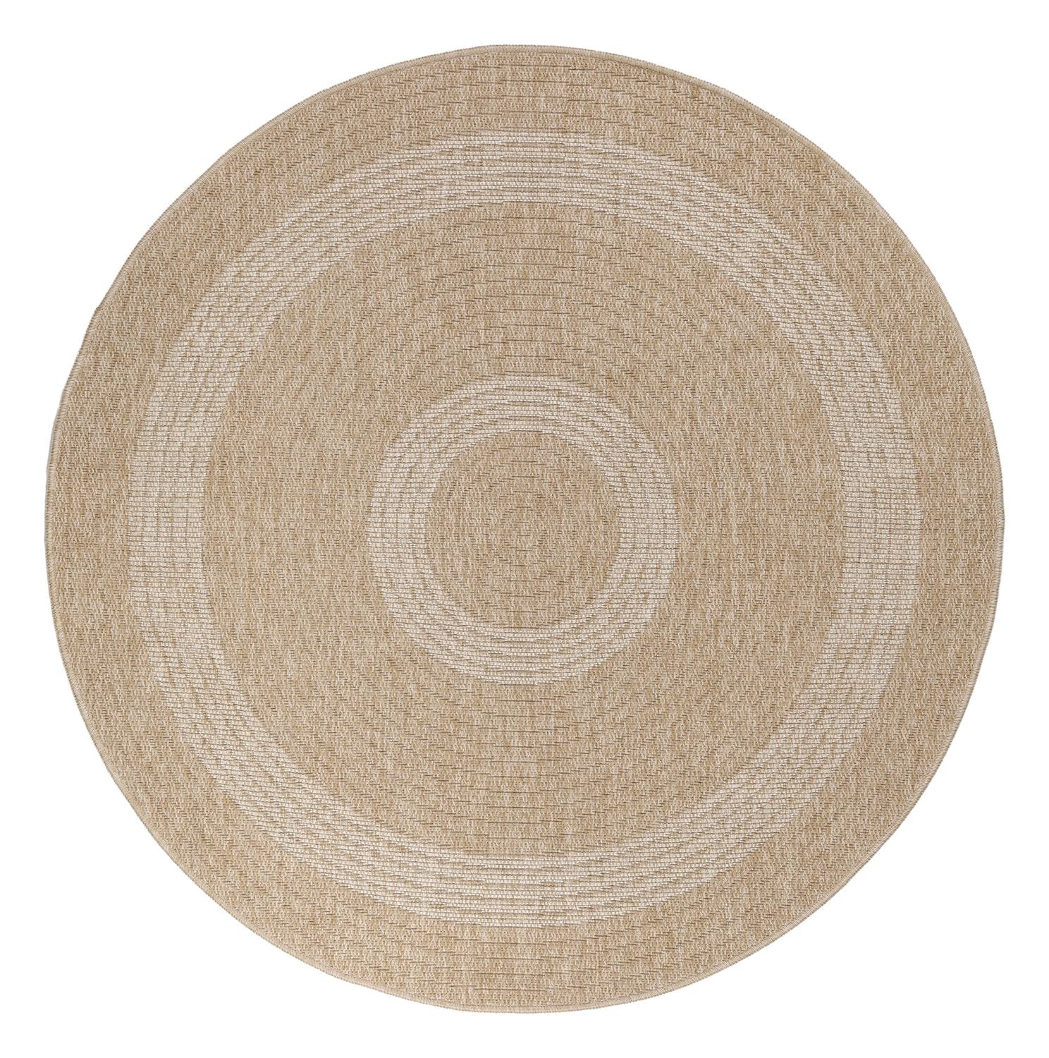 Beige Tapijt Laagpolig Vloerkleed Omid Graceful Ovals