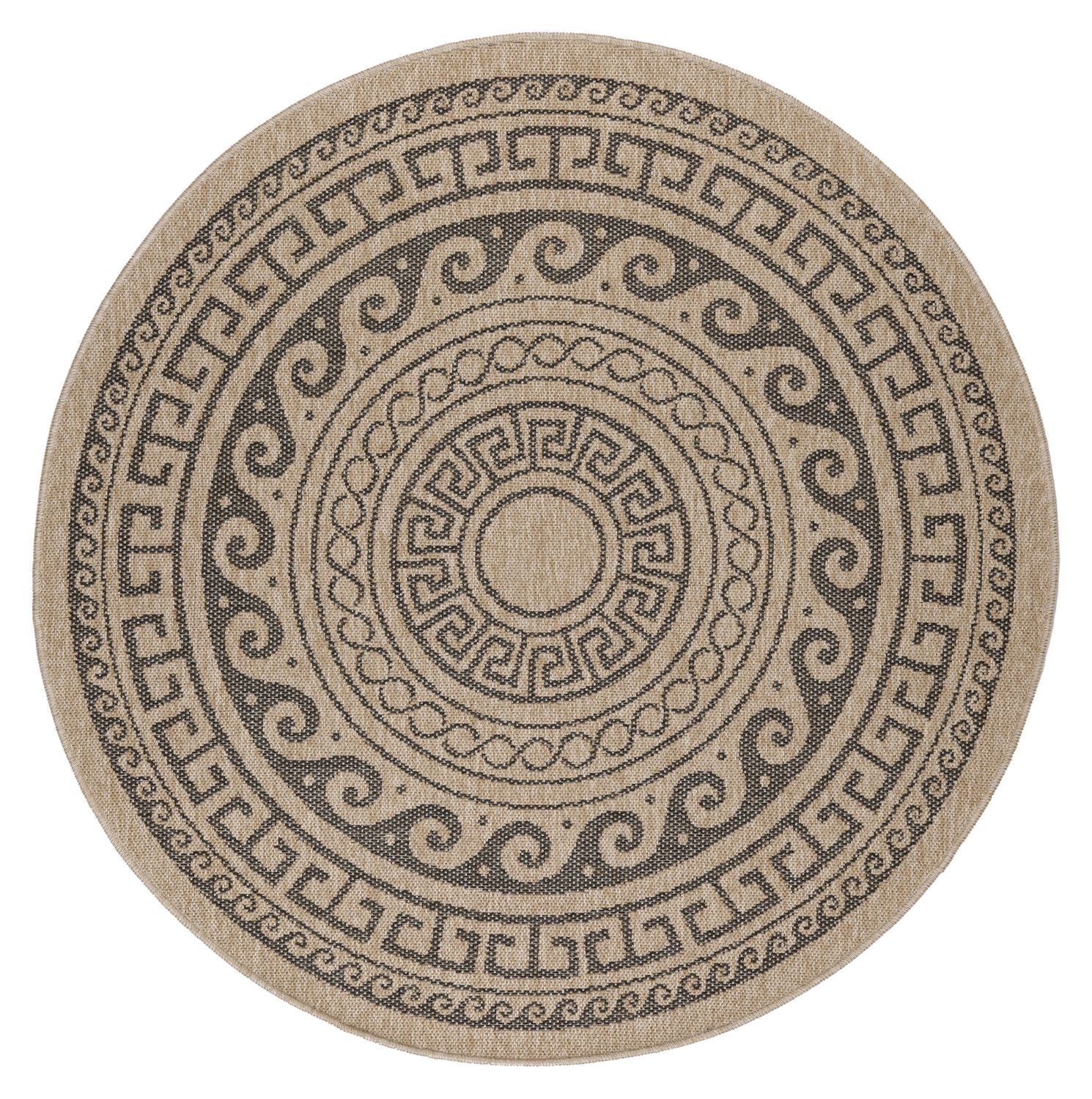 Zwart Tapijt Laagpolig Vloerkleed Omid Graceful Ovals
