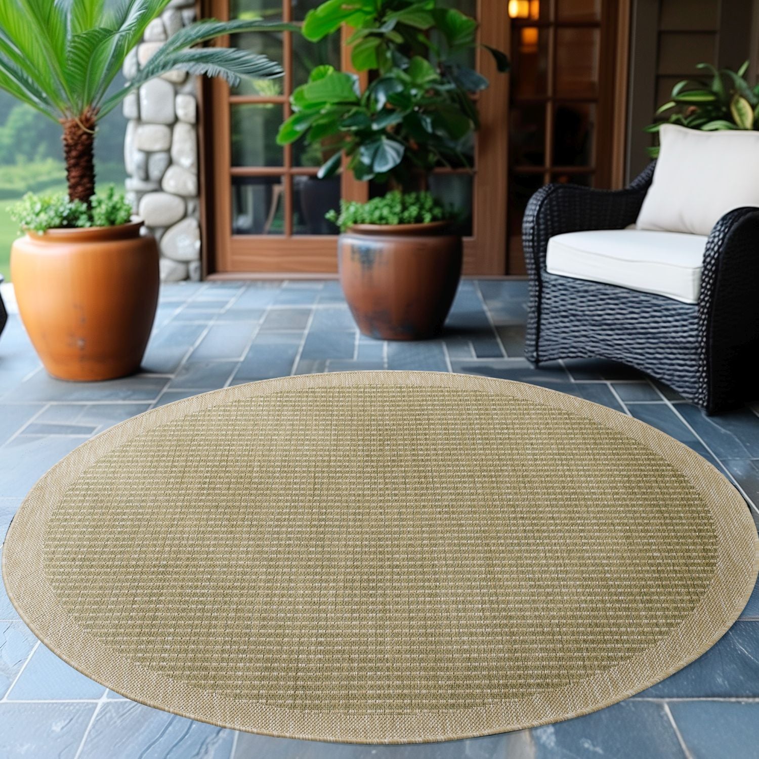 Groen Tapijt Laagpolig Vloerkleed Indoor/Outdoor