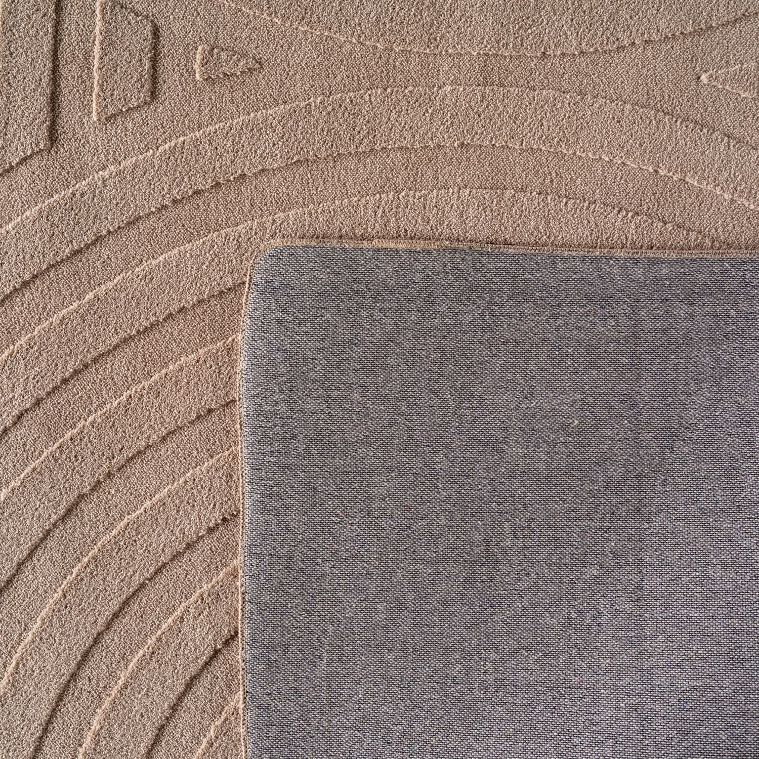 Beige Tapijt Laagpolig Vloerkleed Omid Japandi Stijl