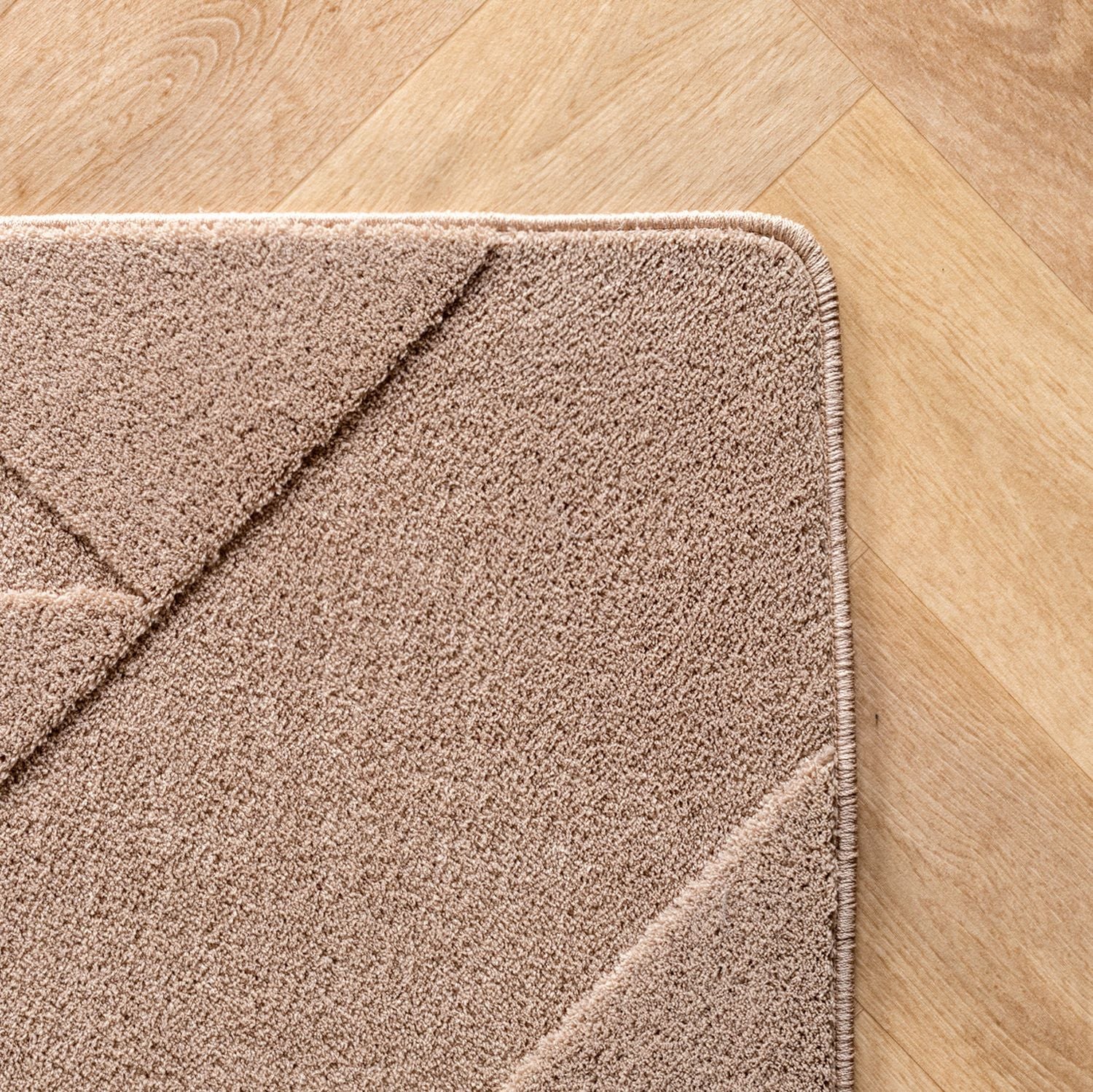 Beige Tapijt Laagpolig Vloerkleed Omid Japandi Stijl