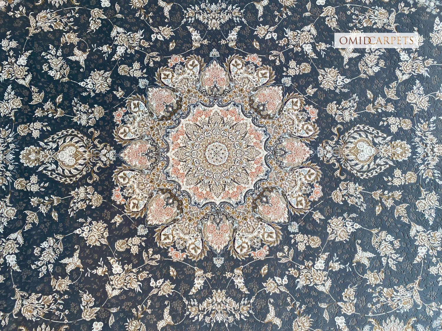 قالین 1500 شانه * DonkerGrijs Tapijt Laagpolig Klassiek Vloerkleed - Omid Premium Classic Hand Look - 4,5 Miljoen punten/m²