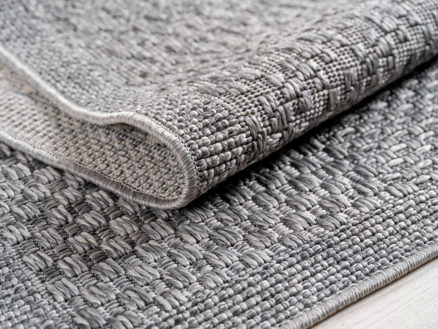 Grijs Tapijt Laagpolig Vloerkleed Indoor/Outdoor