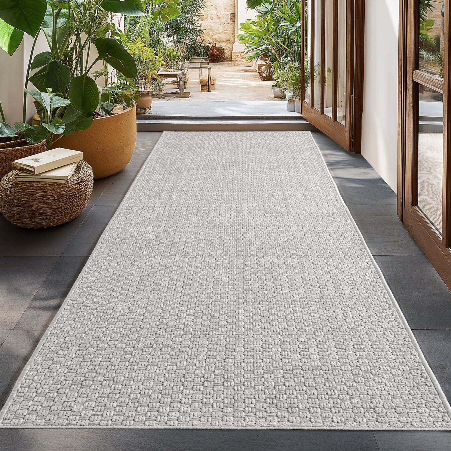 Grijs Tapijt Laagpolig Vloerkleed Indoor/Outdoor