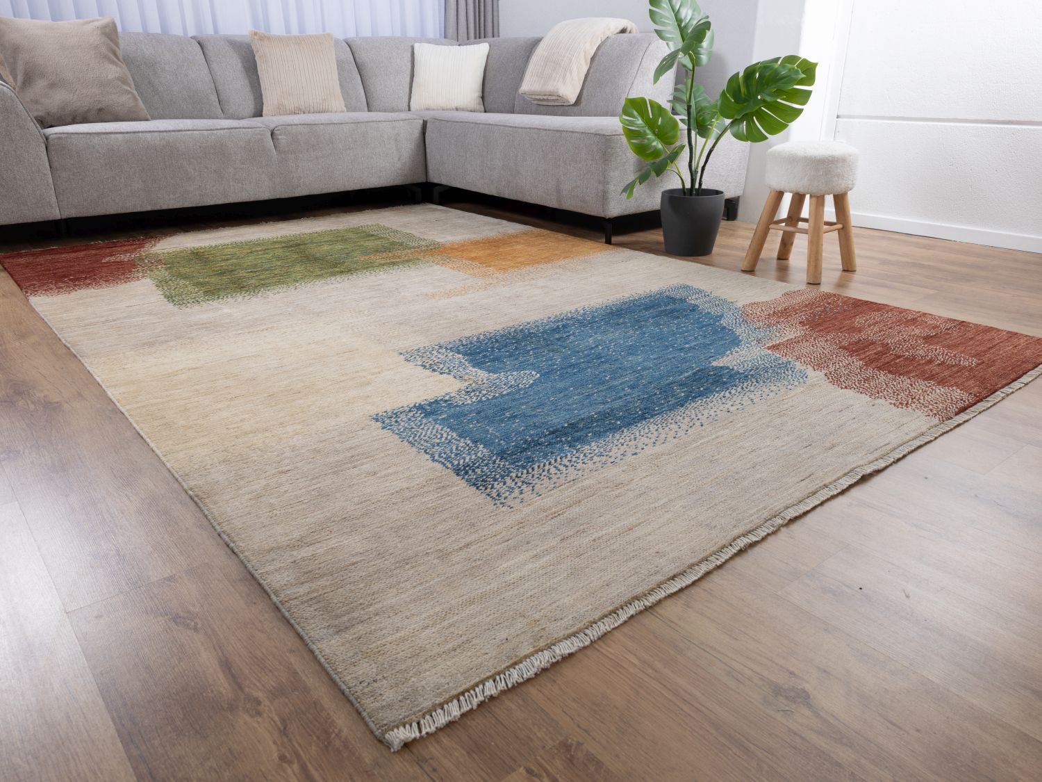 Afghaans Tapijt Laagpolig Handgeknoopt Wollen Vloerkleed - Omid Afghan Wool Luxury 297x194 - Omid Carpets