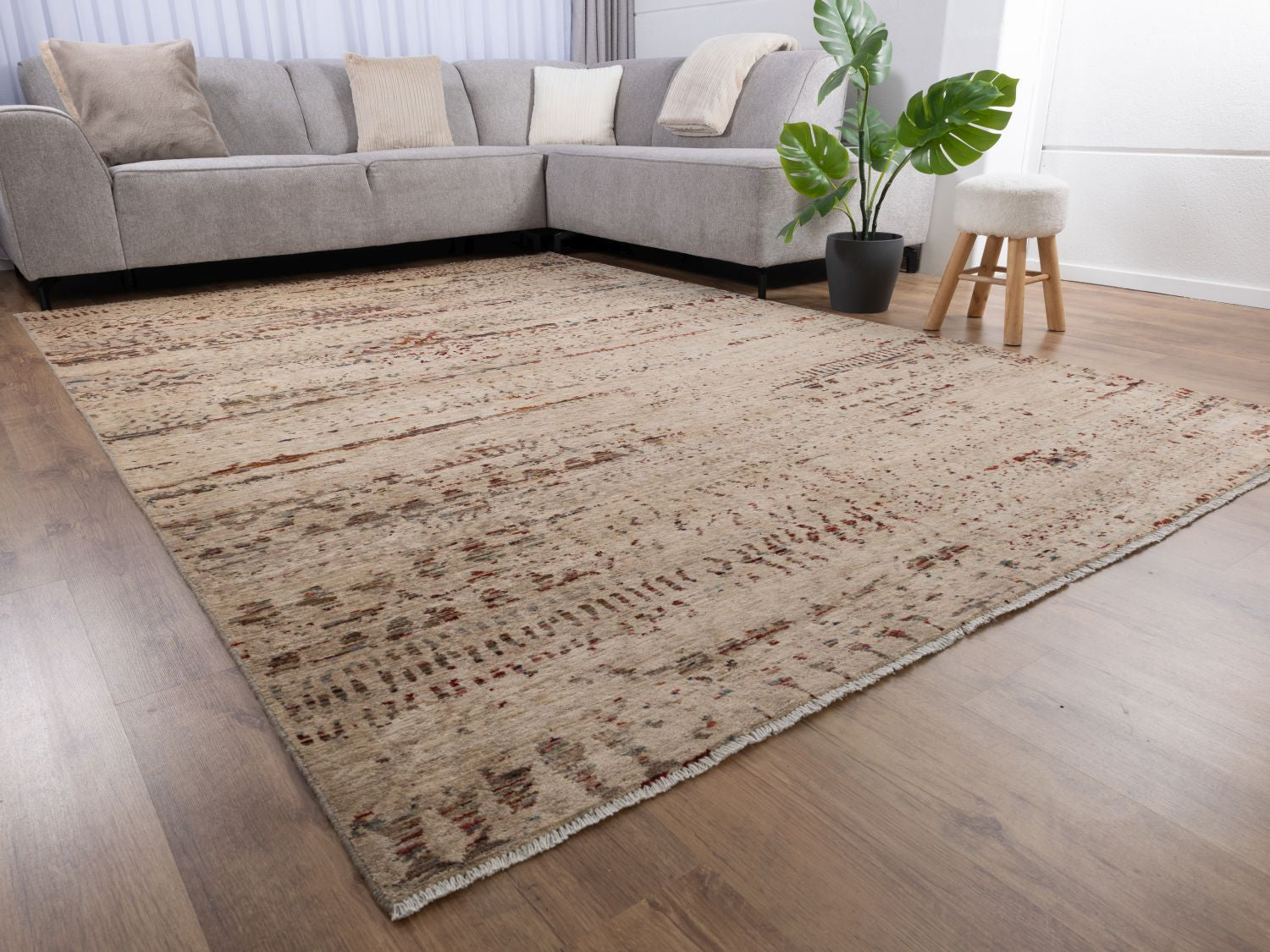 Afghaans Tapijt Laagpolig Handgeknoopt Wollen Vloerkleed - Omid Afghan Wool Luxury 297x194 - Omid Carpets