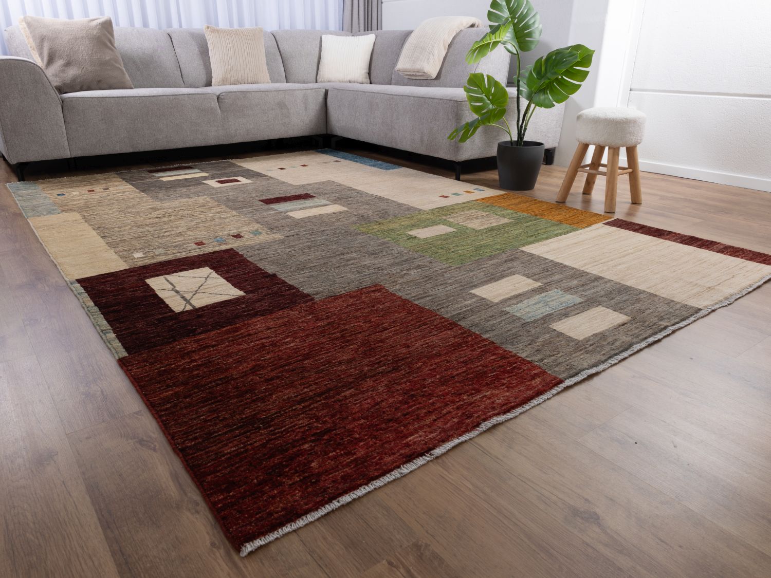 Afghaans Tapijt Laagpolig Handgeknoopt Wollen Vloerkleed - Omid Afghan Wool Luxury 297x194 - Omid Carpets