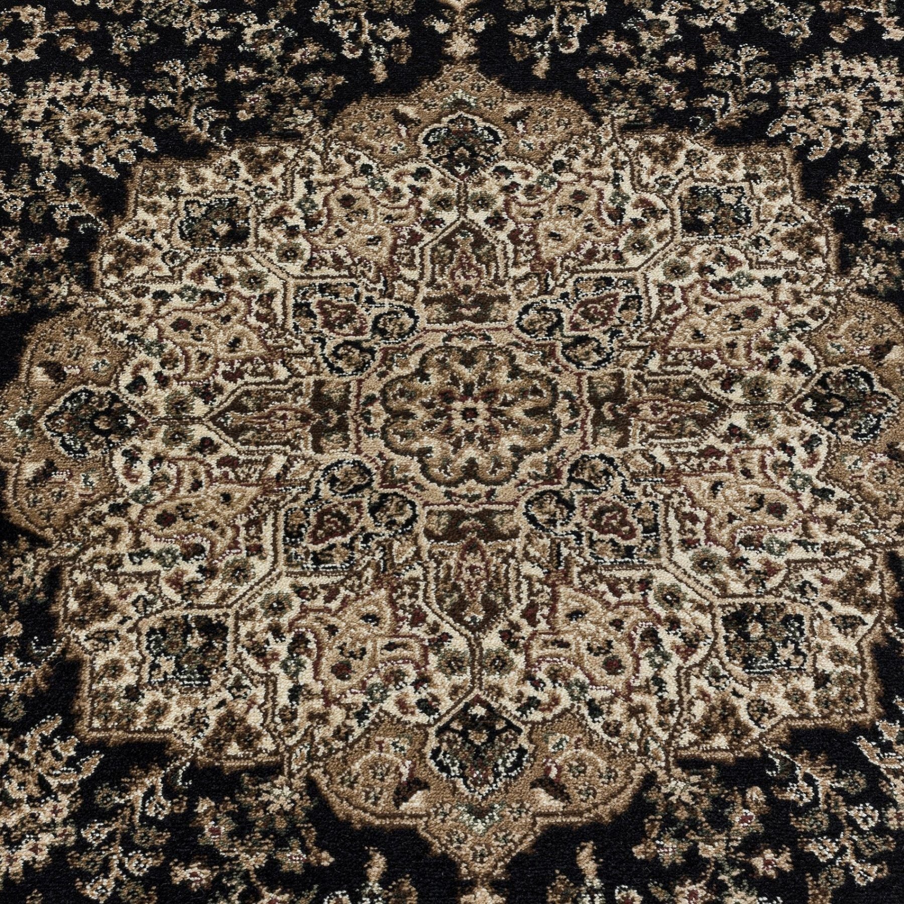 Zwart Laagpolig Vloerkleed Omid Antique Allure Collection.