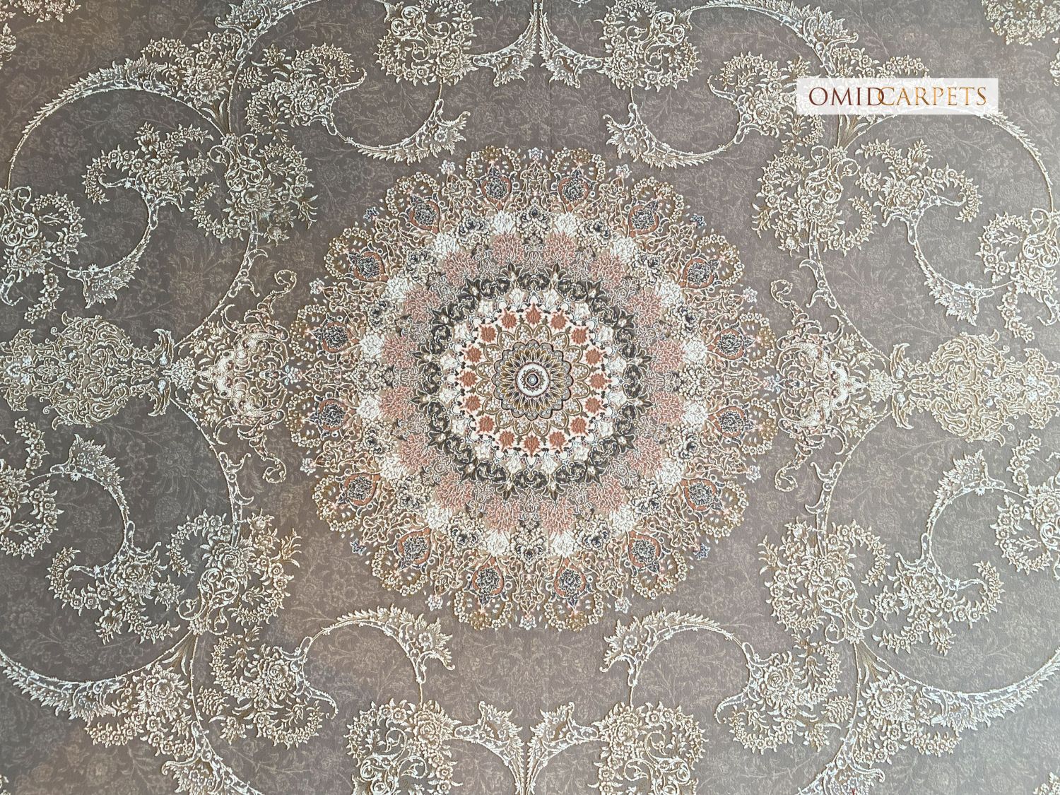 قالین 1500 شانه * Beige Tapijt Laagpolig Klassiek Vloerkleed - Omid Premium Classic Hand Look - 4,5 Miljoen punten/m²