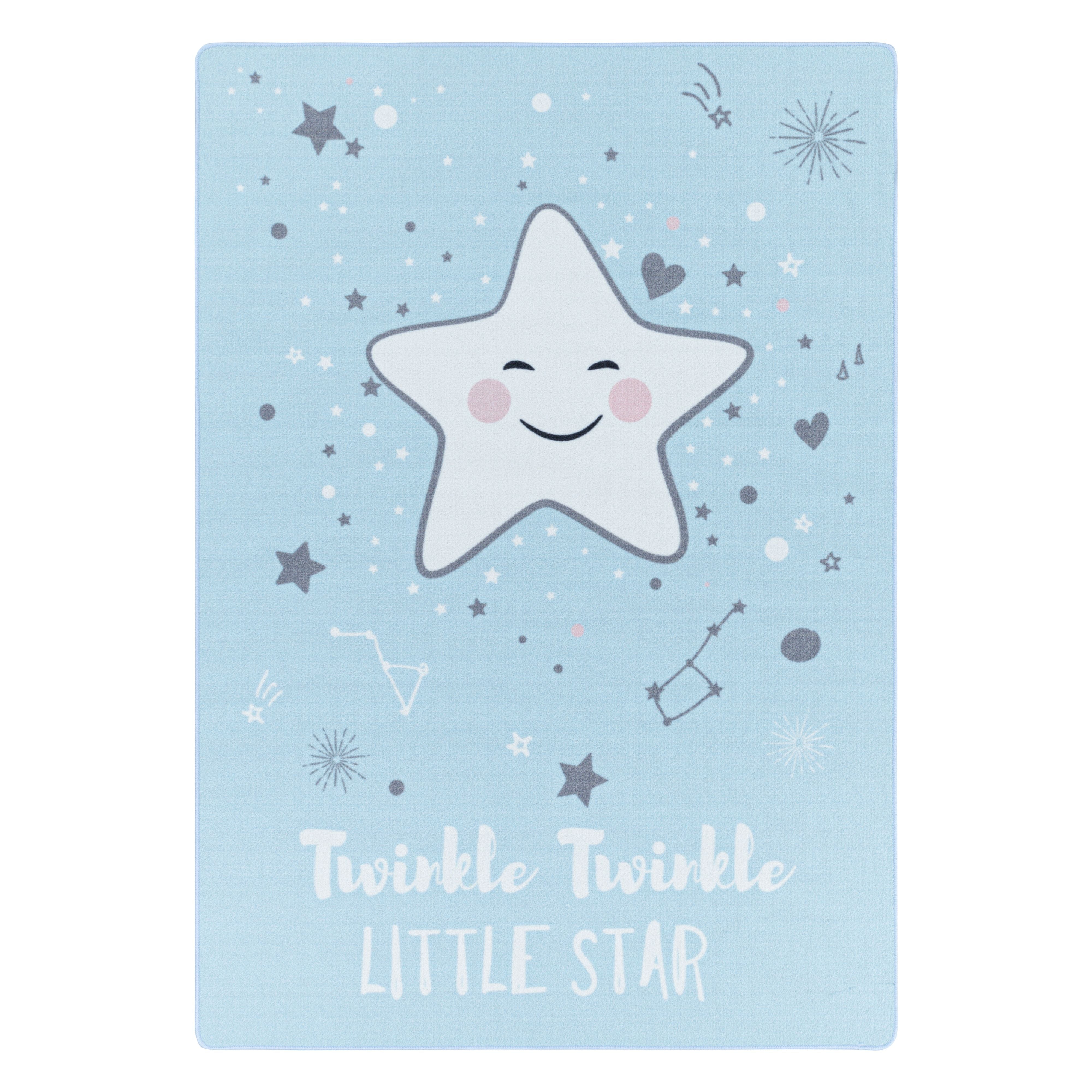 Blauw Tapijt Laagpolig Vloerkleed Omid Playful wonder collection