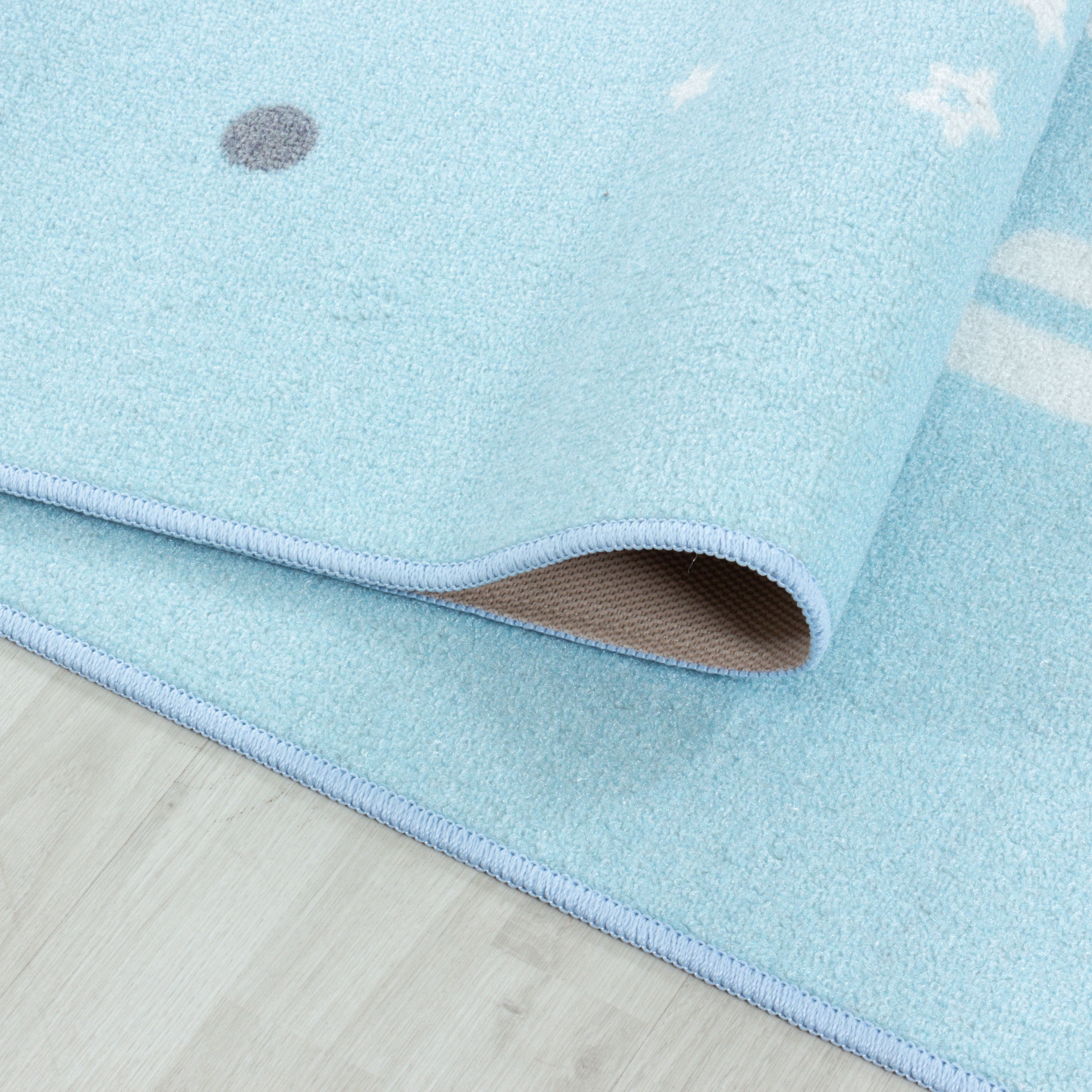 Blauw Tapijt Laagpolig Vloerkleed Omid Playful wonder collection