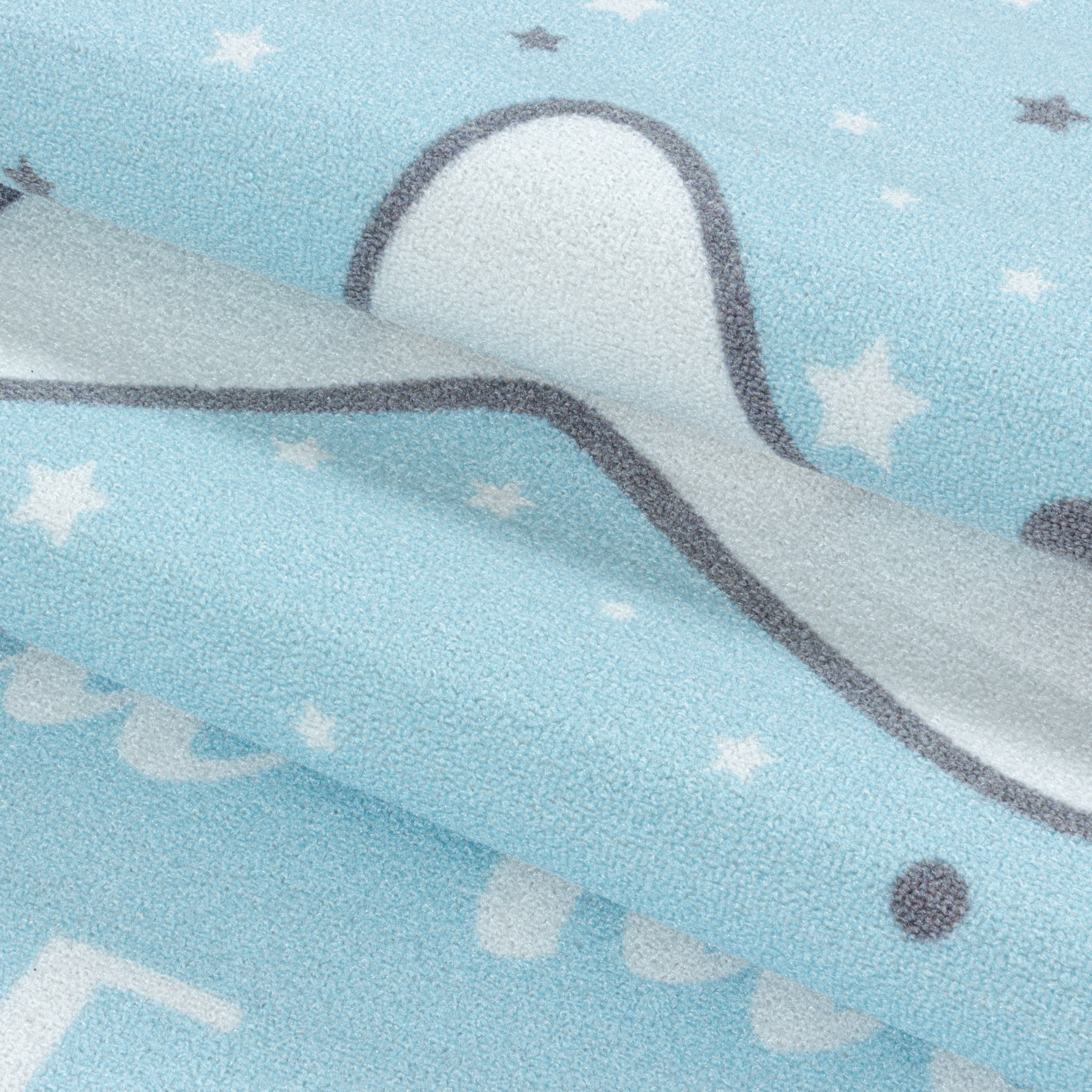 Blauw Tapijt Laagpolig Vloerkleed Omid Playful wonder collection
