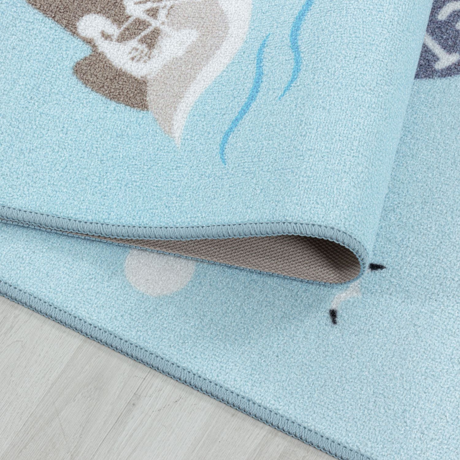 Blauw Tapijt Laagpolig Vloerkleed Omid Playful Wonder