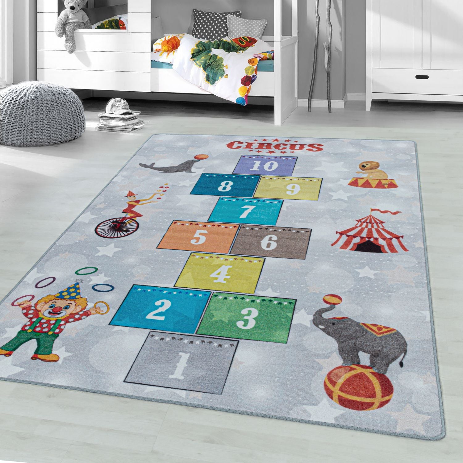 Grijs Tapijt Laagpolig Vloerkleed Omid Playful Wonder