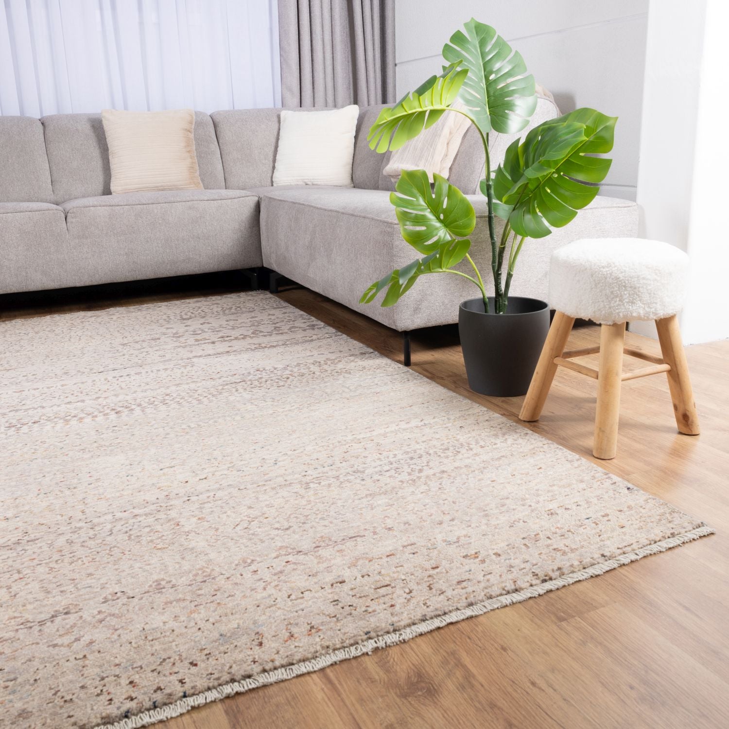 Afghaans Tapijt Laagpolig Handgeknoopt Wollen Vloerkleed - Omid Afghan Wool Luxury 168x241 - Omid Carpets