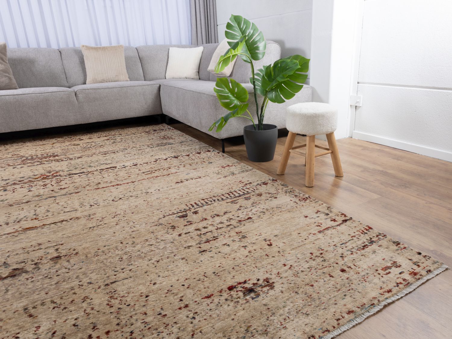 Afghaans Tapijt Laagpolig Handgeknoopt Wollen Vloerkleed - Omid Afghan Wool Luxury 297x194 - Omid Carpets