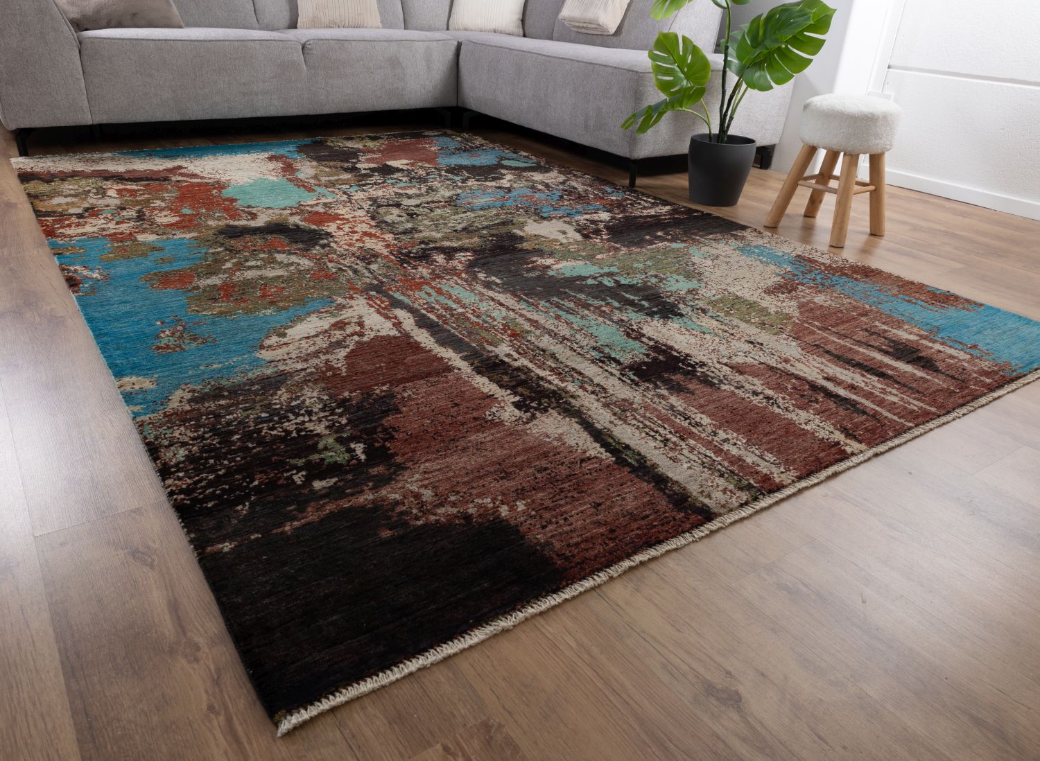 Afghaans Tapijt Laagpolig Handgeknoopt Wollen Vloerkleed - Omid Afghan Wool Luxury 297x194 - Omid Carpets