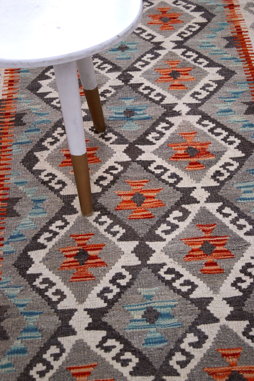 Kleurrijk Tapijt Laagpolig Handgeweven Wollen Vloerkleed - Omid Afghan Kelim 298x83