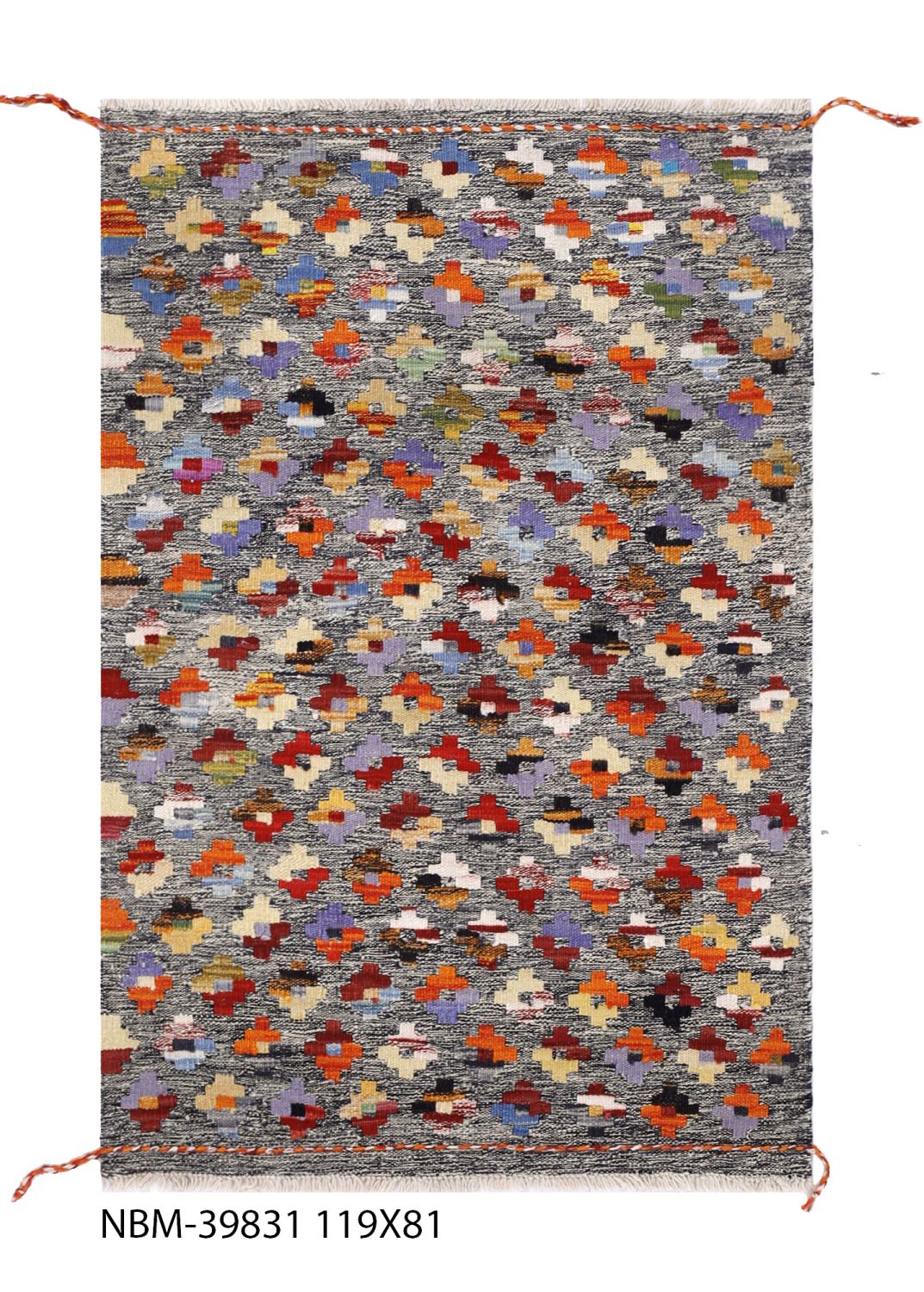 Kleurrijk Tapijt Laagpolig Handgeweven Wollen Vloerkleed - Omid Afghan Kelim 119x81