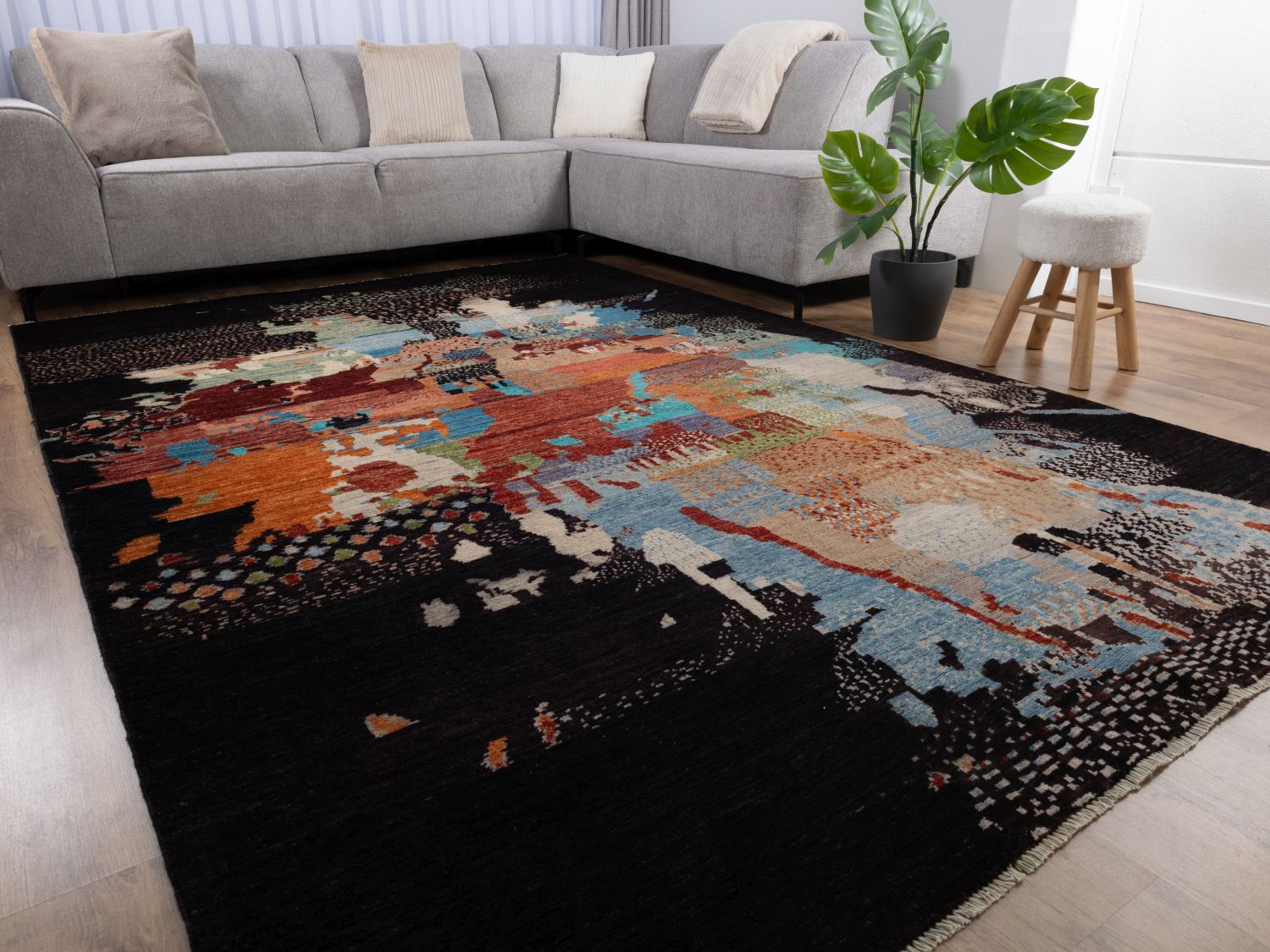 Afghaans Tapijt Laagpolig Handgeknoopt Wollen Vloerkleed - Omid Afghan Wool Luxury 297x194 - Omid Carpets