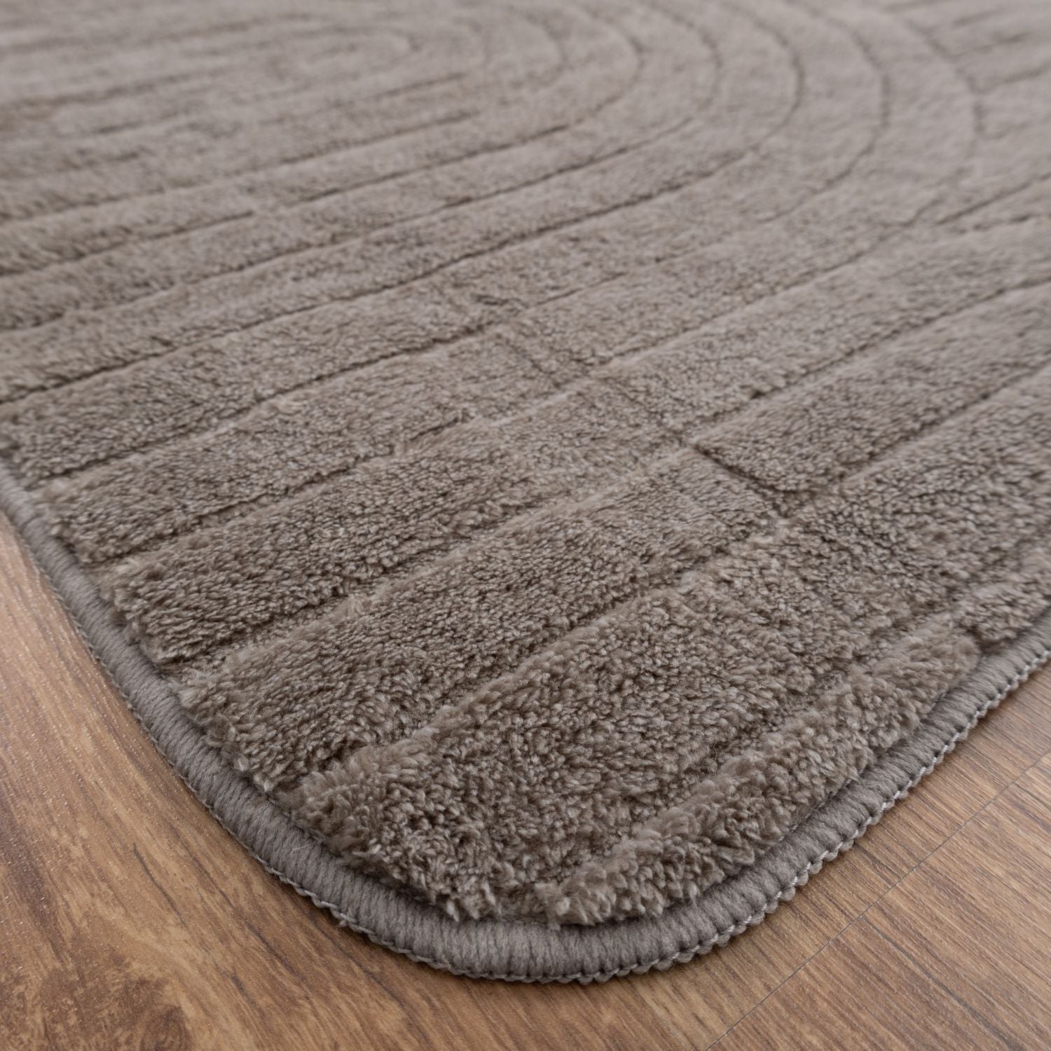 Beige-Grijs Tapijt Laagpolig Vloerkleed Omid Thin Fluffy