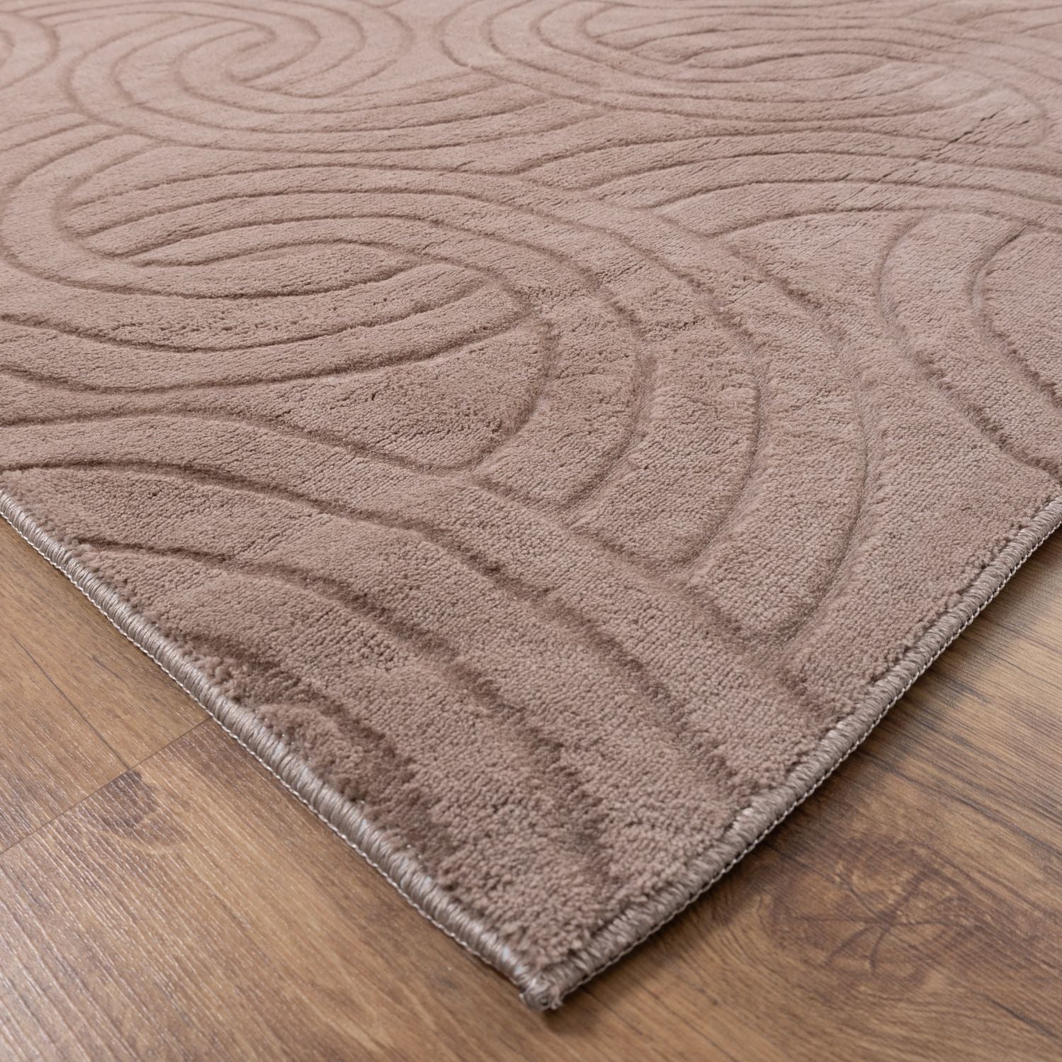 Taupe Tapijt Wasbaar Laagpolig Vloerkleed met Anti Slip Omid Japandi Stijl Wasbaar op 30° - Omid Carpets